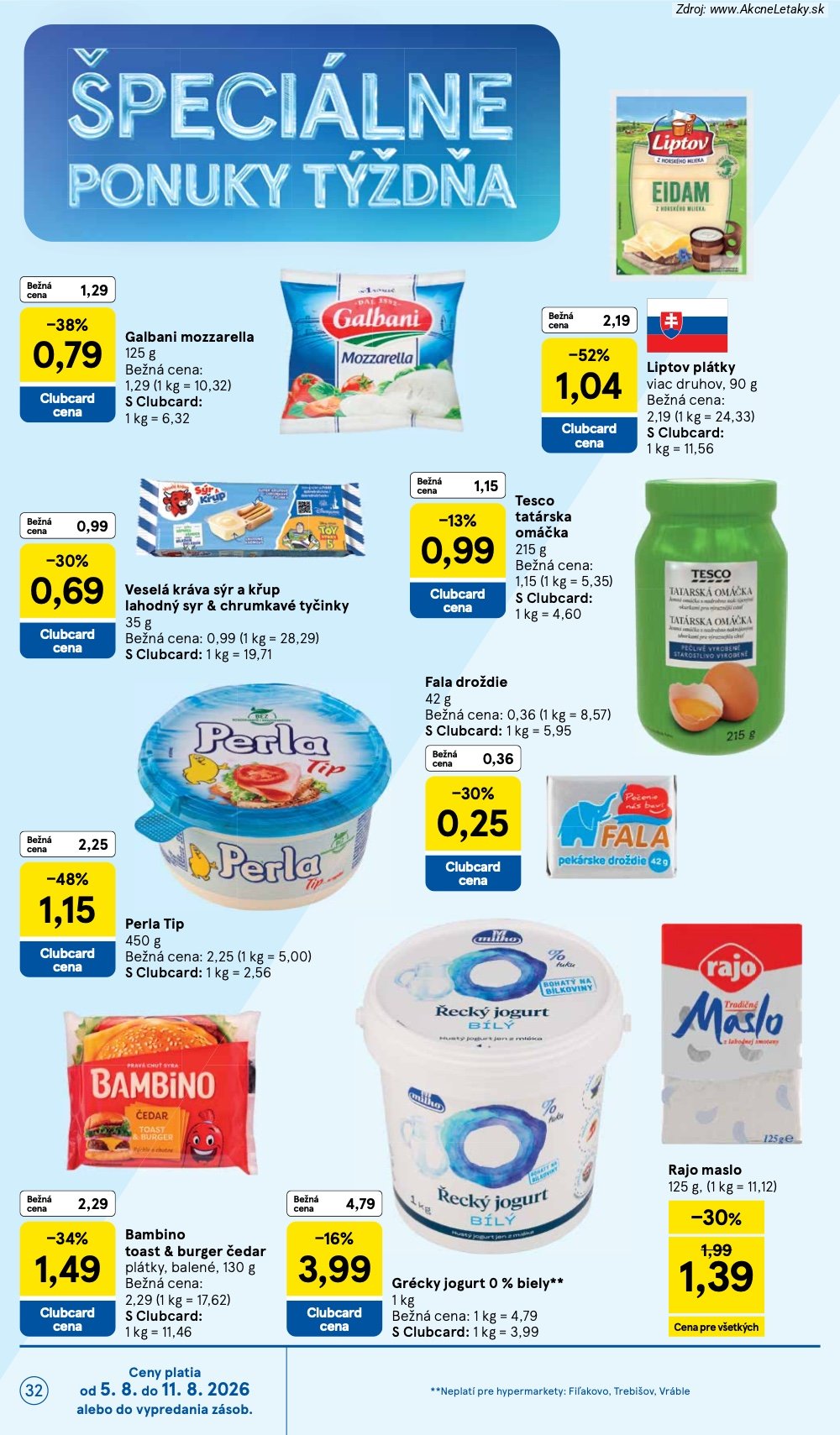 Leták Tesco (5. 8. - 11. 8. 2026) - strana 32 z 52