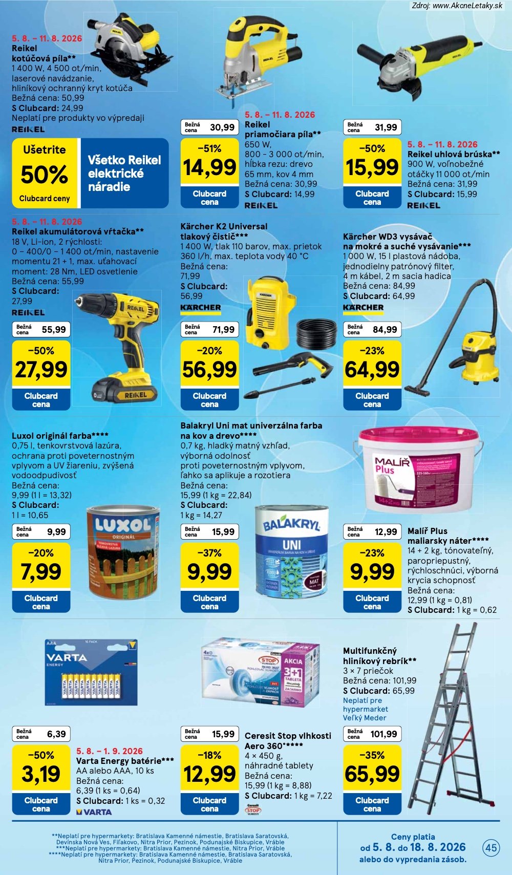 Leták Tesco (5. 8. - 11. 8. 2026) - strana 45 z 52