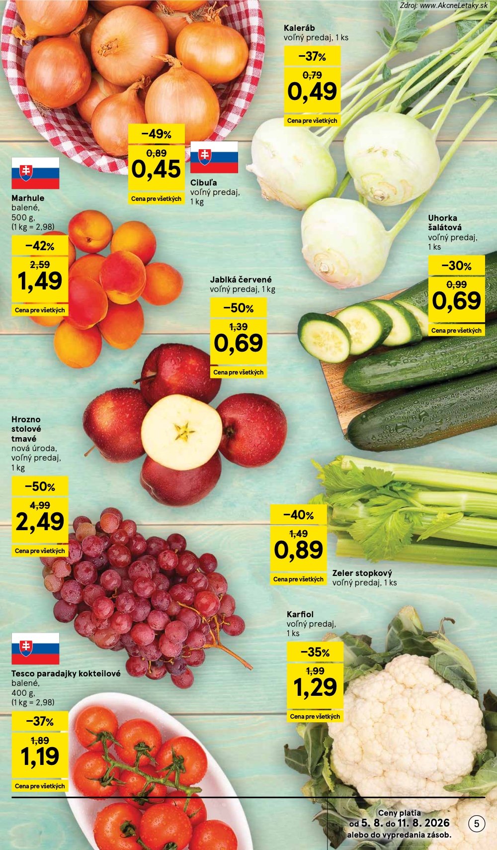 Leták Tesco (5. 8. - 11. 8. 2026) - strana 5 z 52