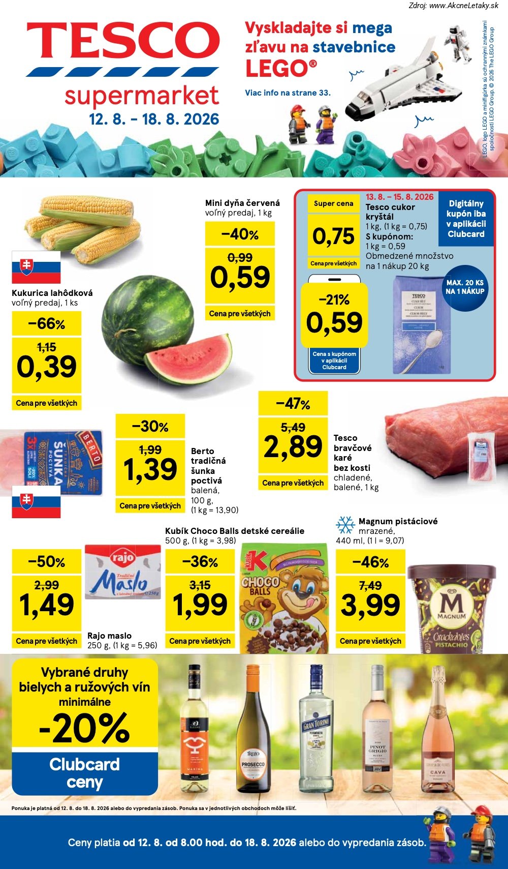 Leták Tesco (12. 8. - 18. 8. 2026) - strana 1 z 34
