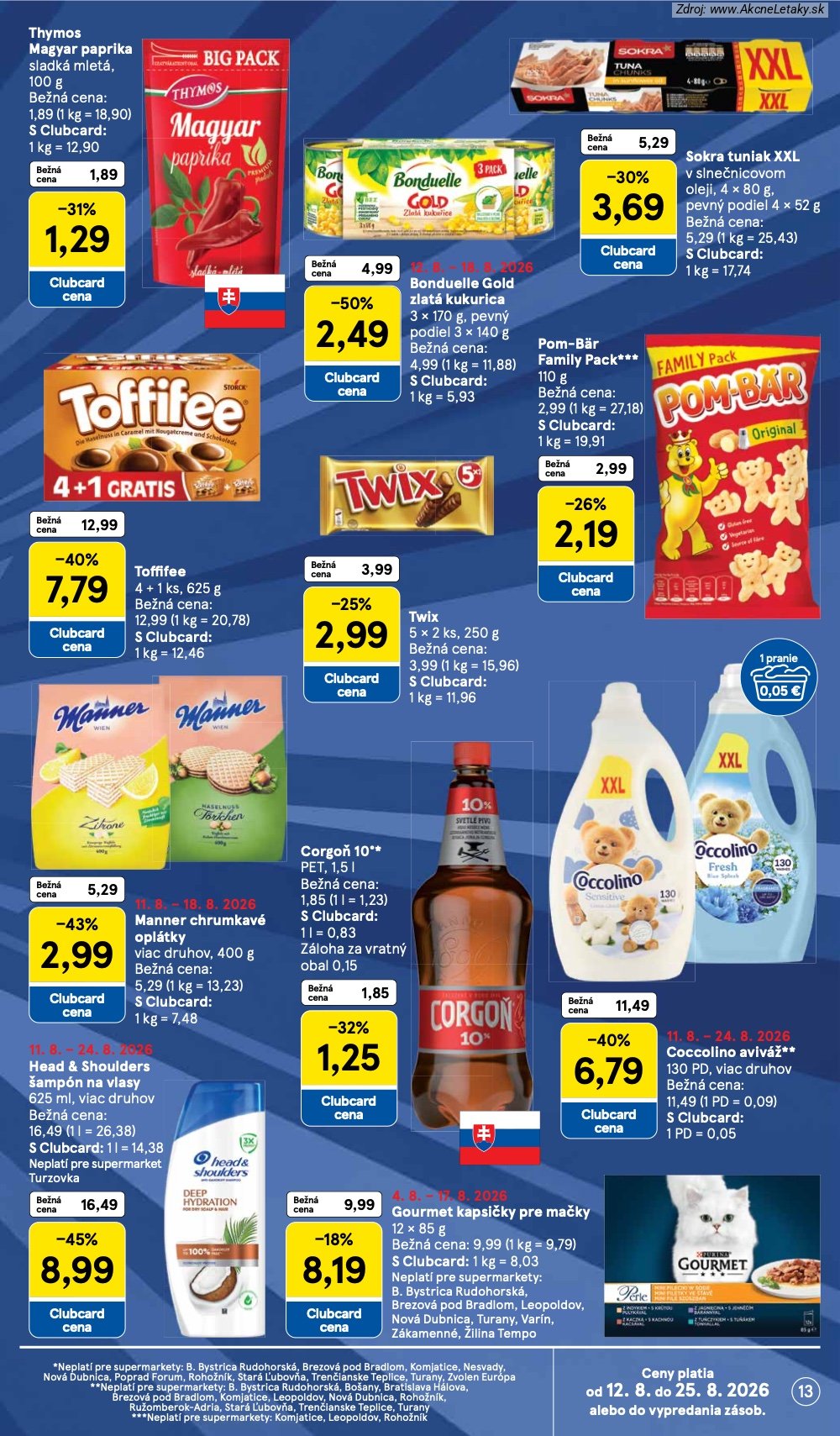 Leták Tesco (12. 8. - 18. 8. 2026) - strana 13 z 34