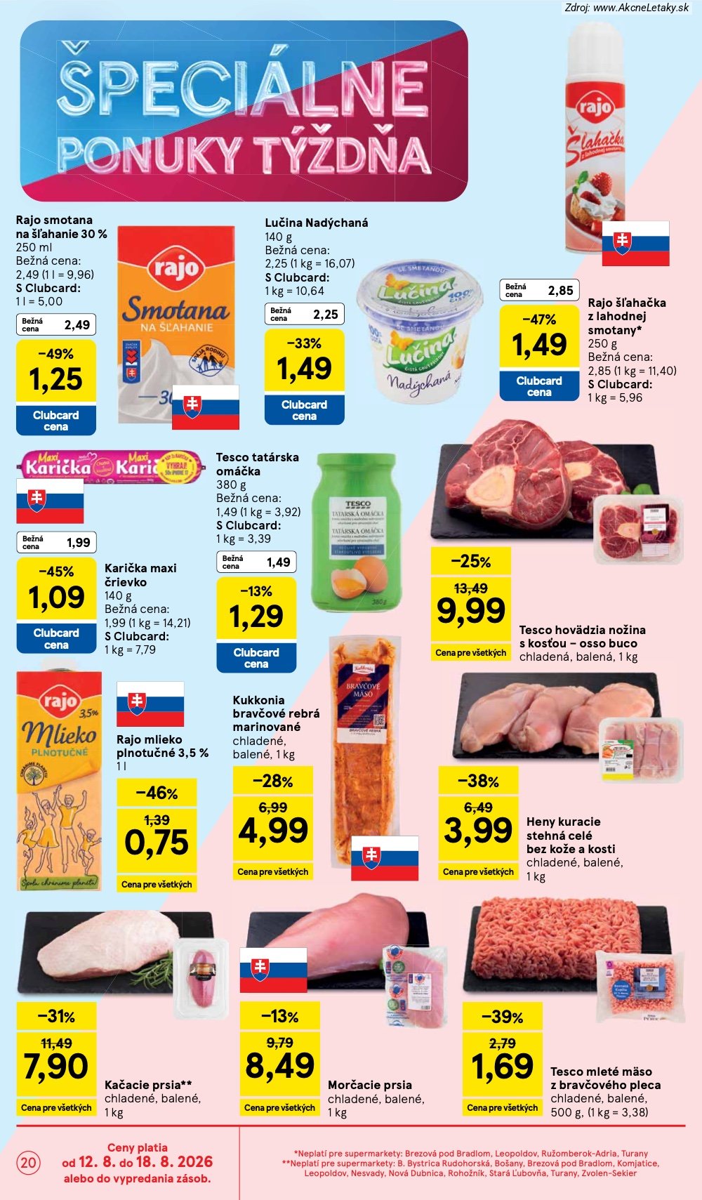 Leták Tesco (12. 8. - 18. 8. 2026) - strana 20 z 34