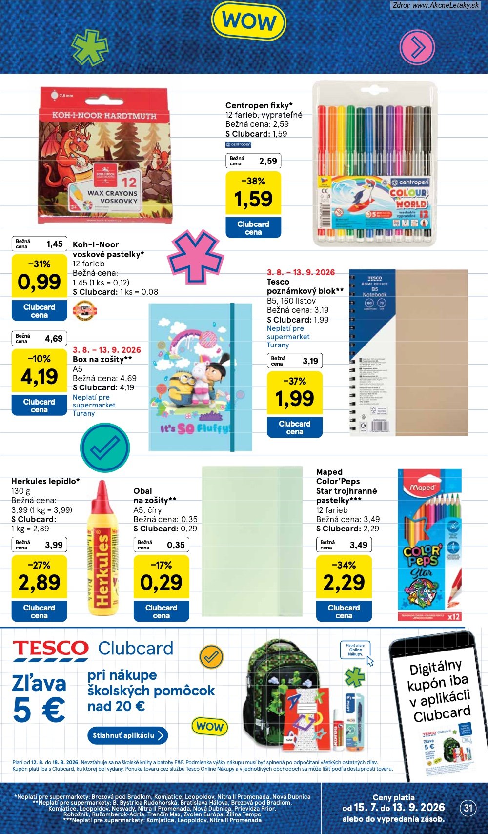 Leták Tesco (12. 8. - 18. 8. 2026) - strana 31 z 34