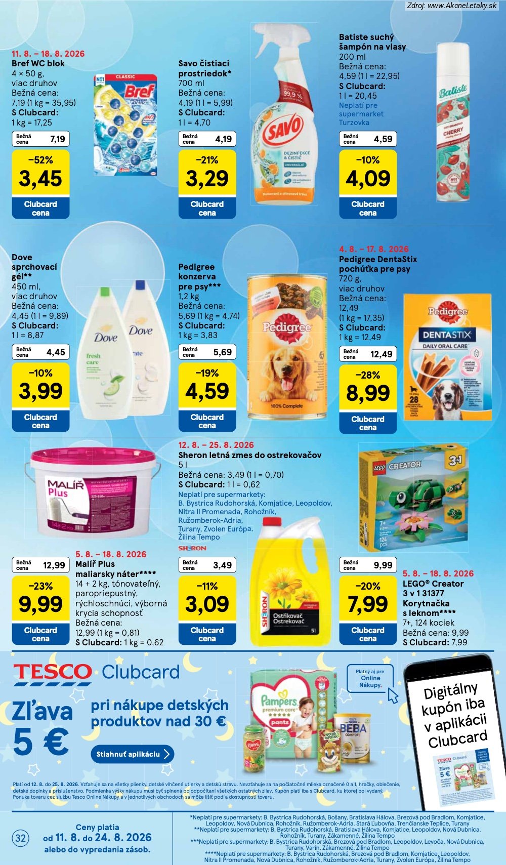 Leták Tesco (12. 8. - 18. 8. 2026) - strana 32 z 34