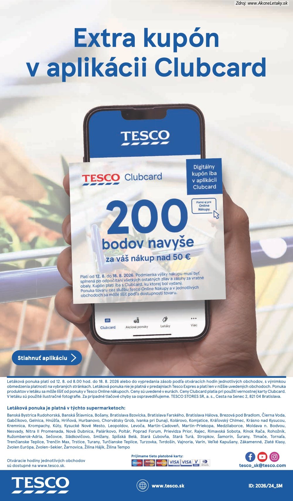 Leták Tesco (12. 8. - 18. 8. 2026) - strana 34 z 34