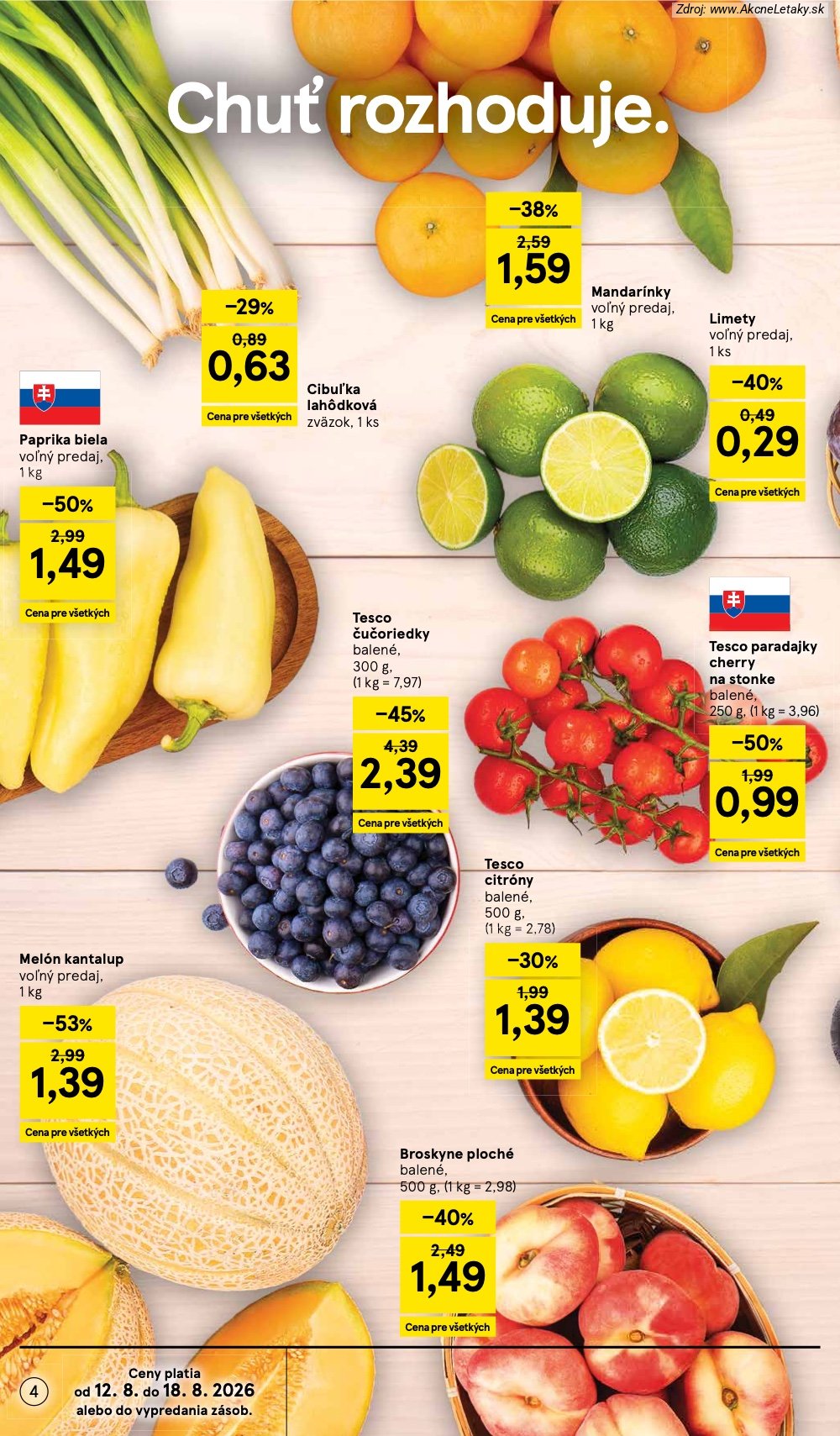 Leták Tesco (12. 8. - 18. 8. 2026) - strana 4 z 34