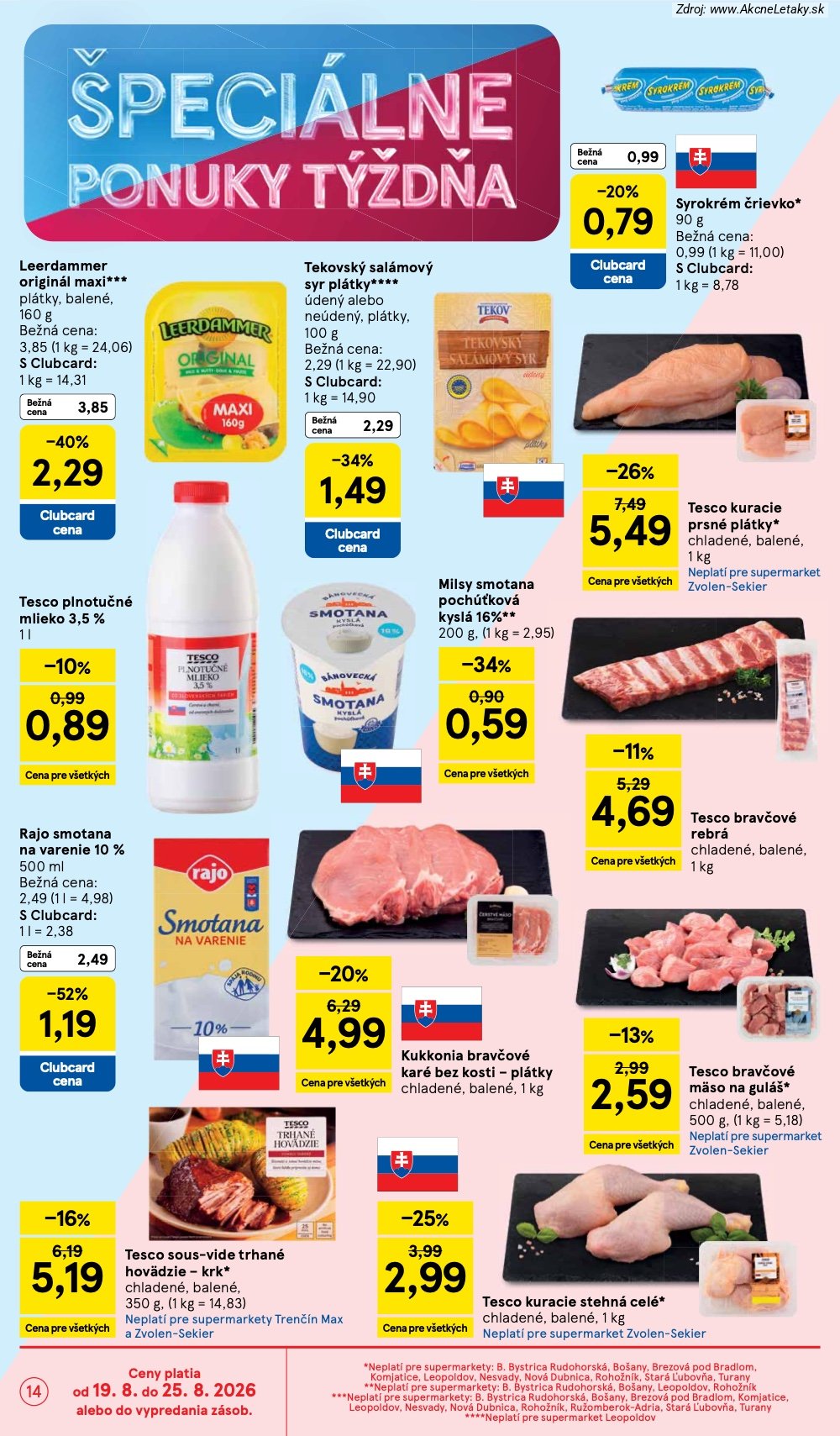 Leták Tesco (19. 8. - 25. 8. 2026) - strana 14 z 30