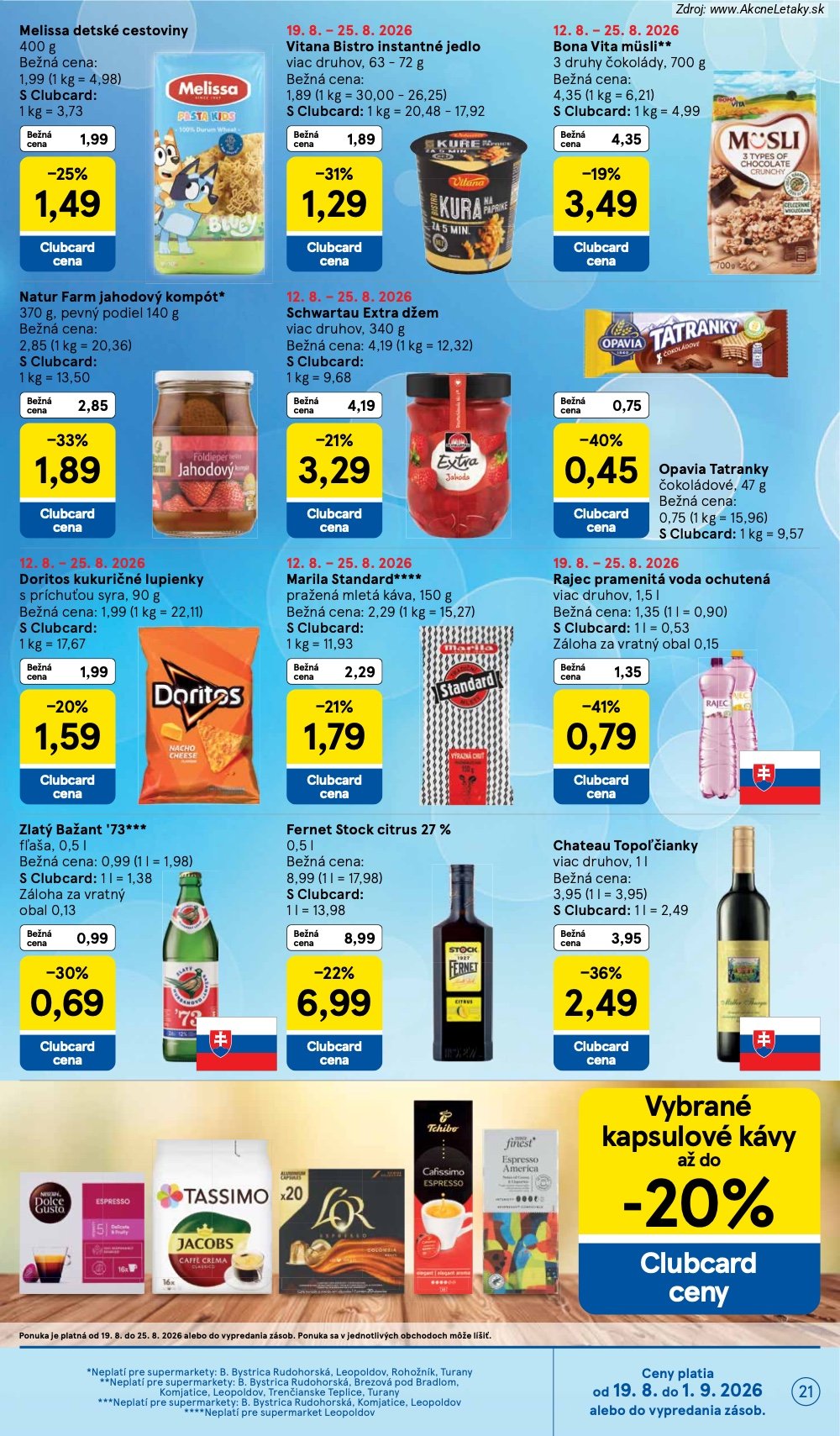 Leták Tesco (19. 8. - 25. 8. 2026) - strana 21 z 30