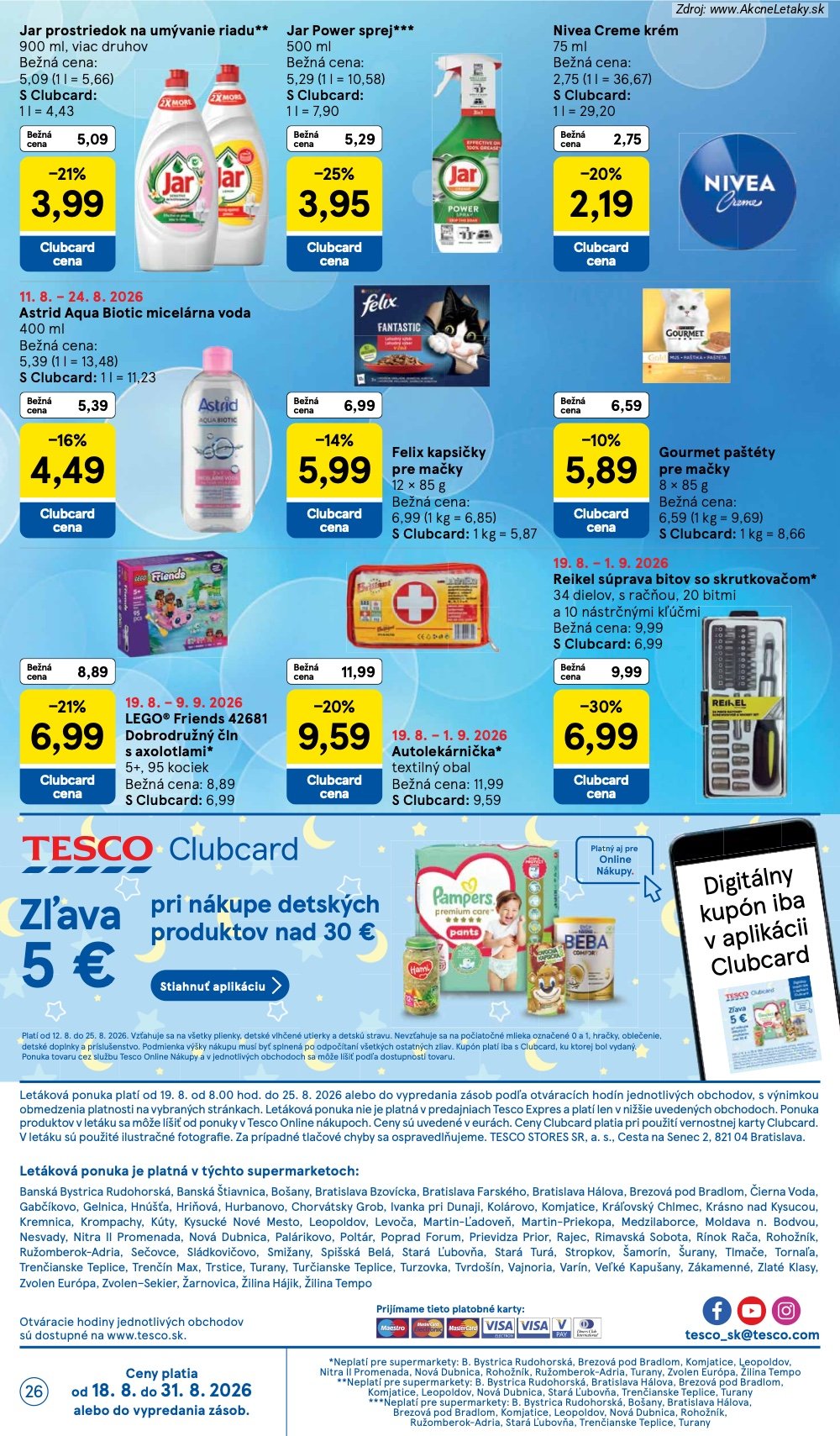 Leták Tesco (19. 8. - 25. 8. 2026) - strana 26 z 30