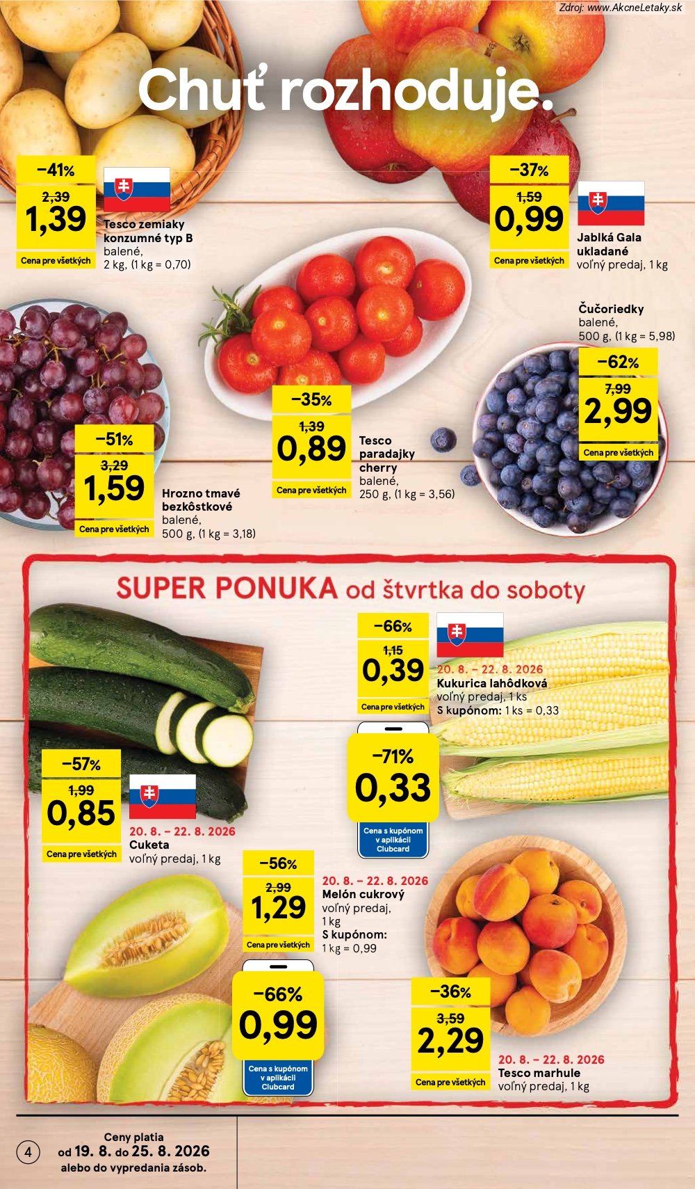 Leták Tesco (19. 8. - 25. 8. 2026) - strana 4 z 30