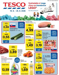 Leták Tesco 19. 8. - 25. 8. 2026 Veľké hypermarkety a obchodné domy