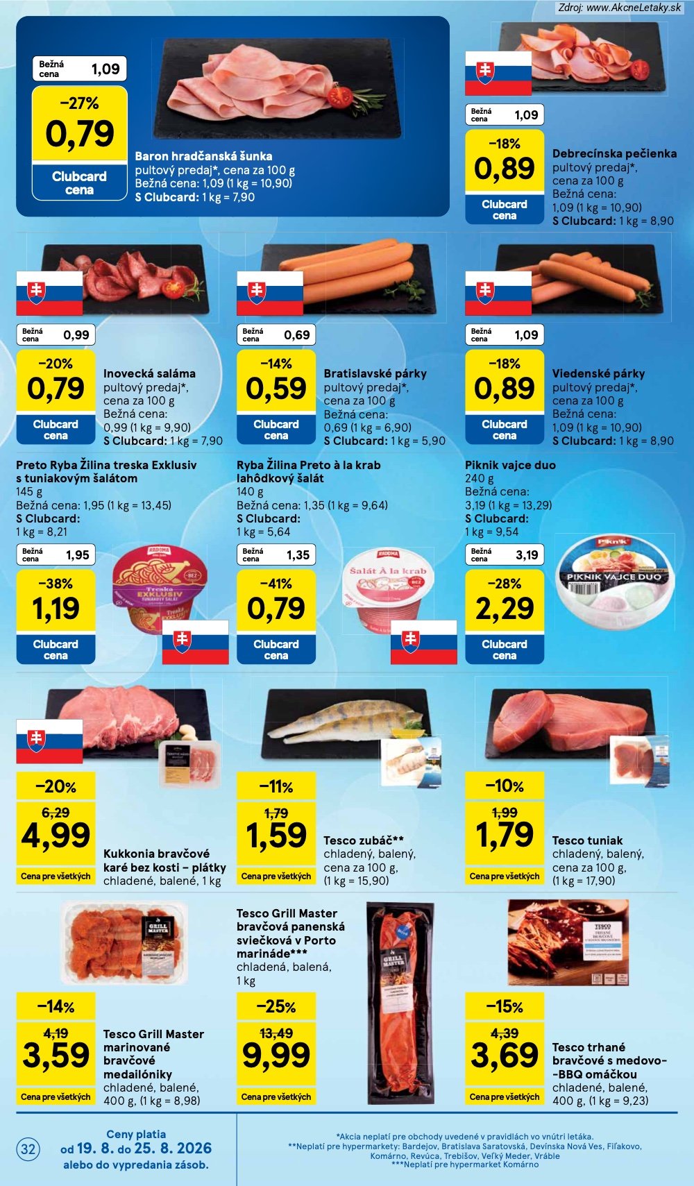 Leták Tesco (19. 8. - 25. 8. 2026) - strana 32 z 50