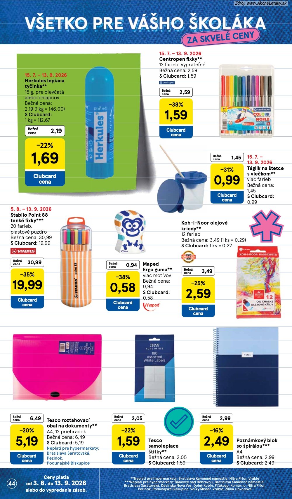 Leták Tesco (19. 8. - 25. 8. 2026) - strana 44 z 50