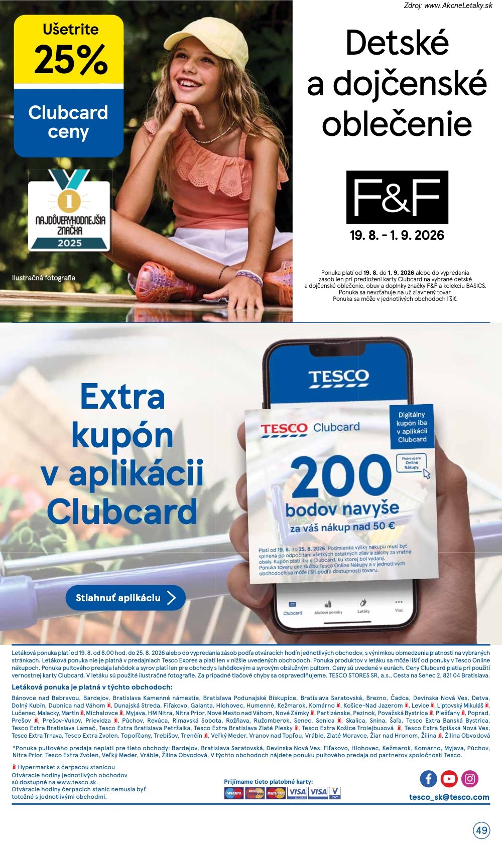 Leták Tesco (19. 8. - 25. 8. 2026) - strana 49 z 50