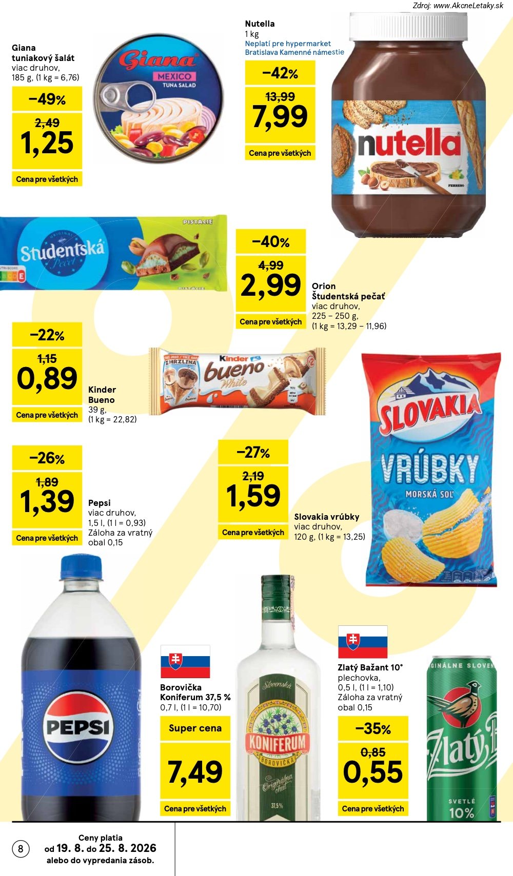 Leták Tesco (19. 8. - 25. 8. 2026) - strana 8 z 50