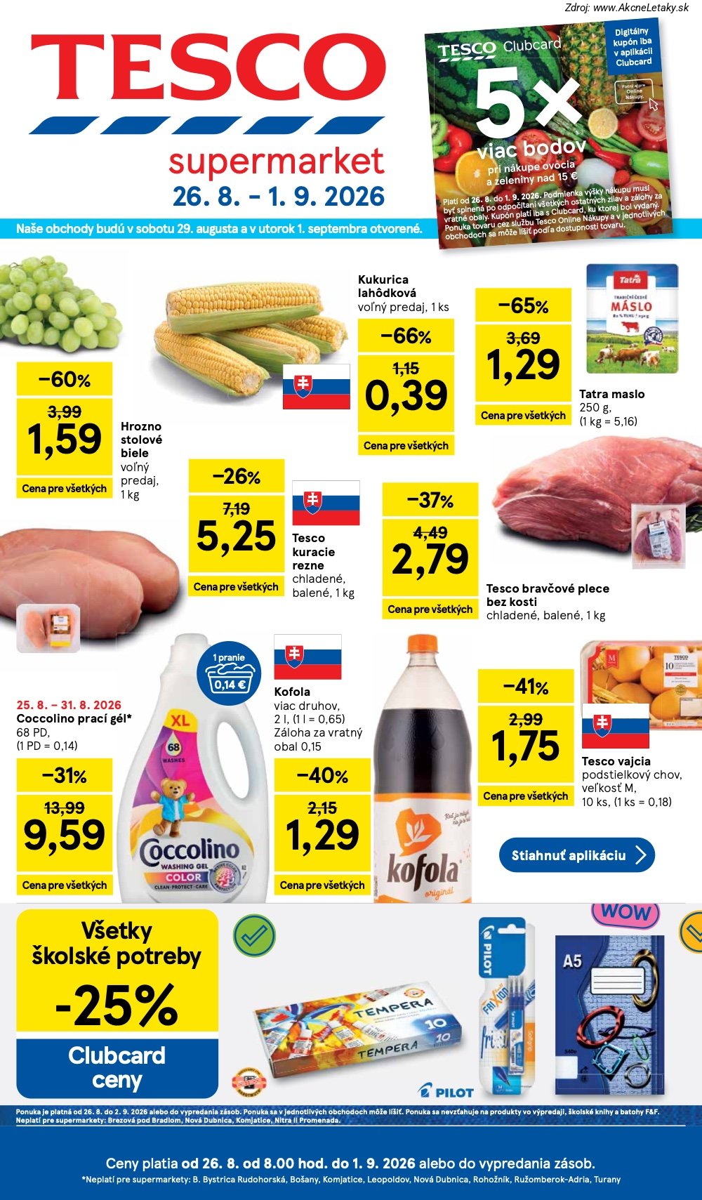 Leták Tesco (26. 8. - 1. 9. 2026) - strana 1 z 38