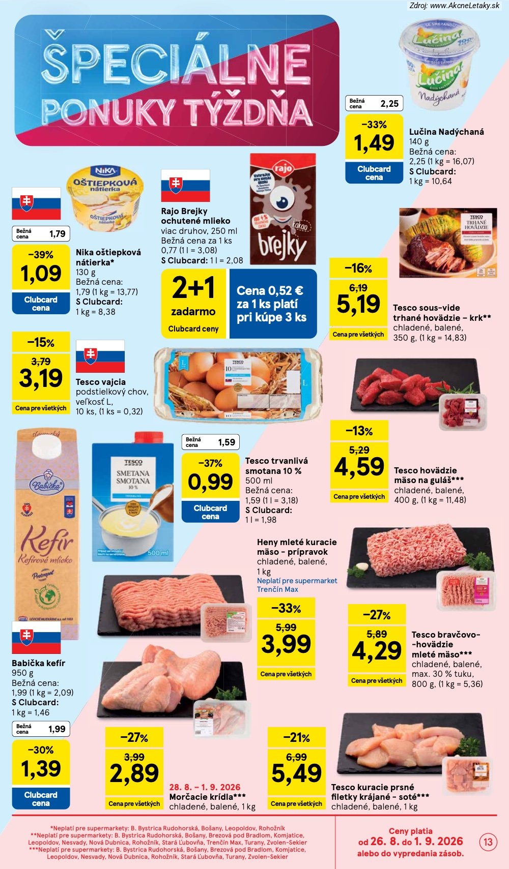Leták Tesco (26. 8. - 1. 9. 2026) - strana 13 z 38