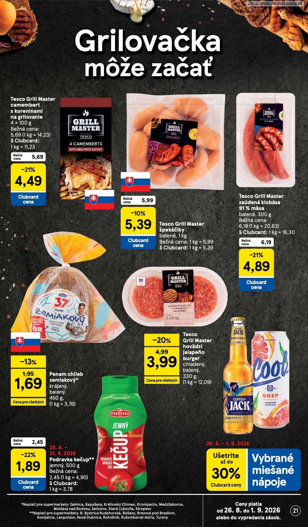Leták Tesco (26. 8. - 1. 9. 2026) - strana 21 z 38