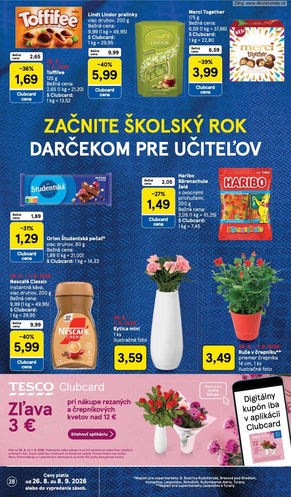 Leták Tesco (26. 8. - 1. 9. 2026) - strana 28 z 38