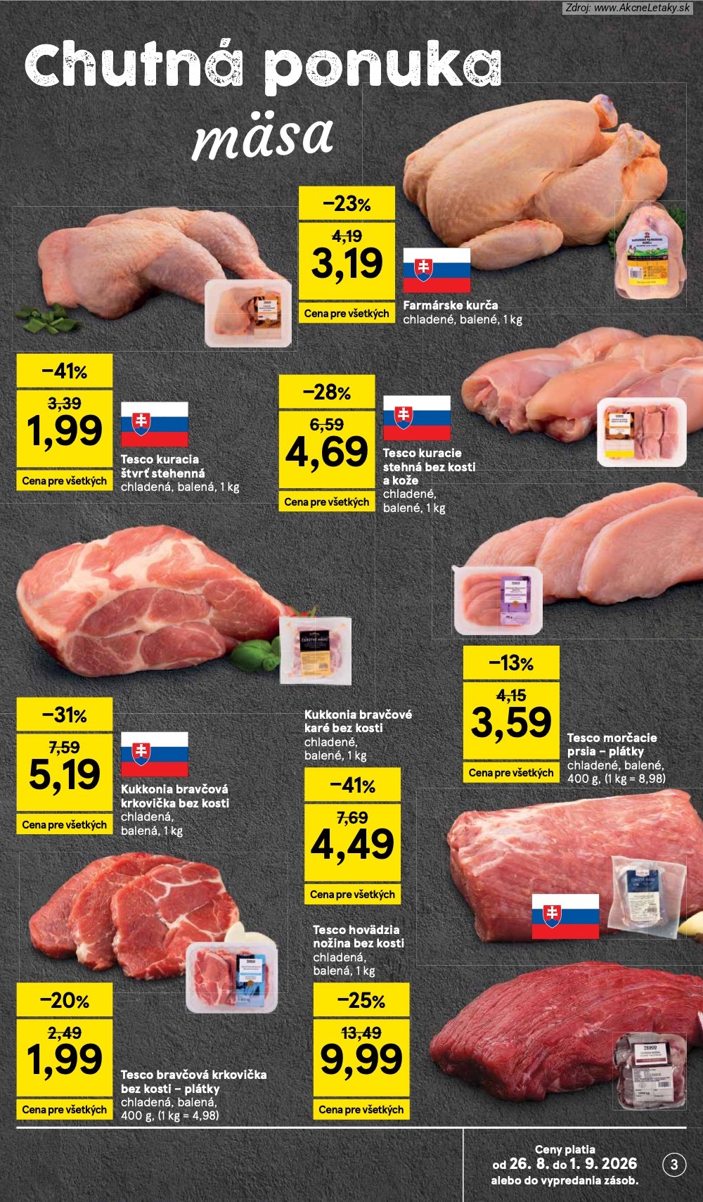 Leták Tesco (26. 8. - 1. 9. 2026) - strana 3 z 38