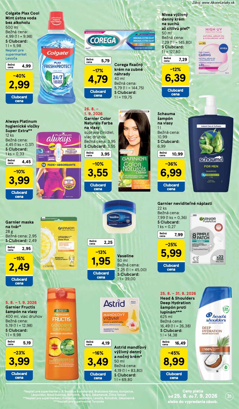 Leták Tesco (26. 8. - 1. 9. 2026) - strana 31 z 38