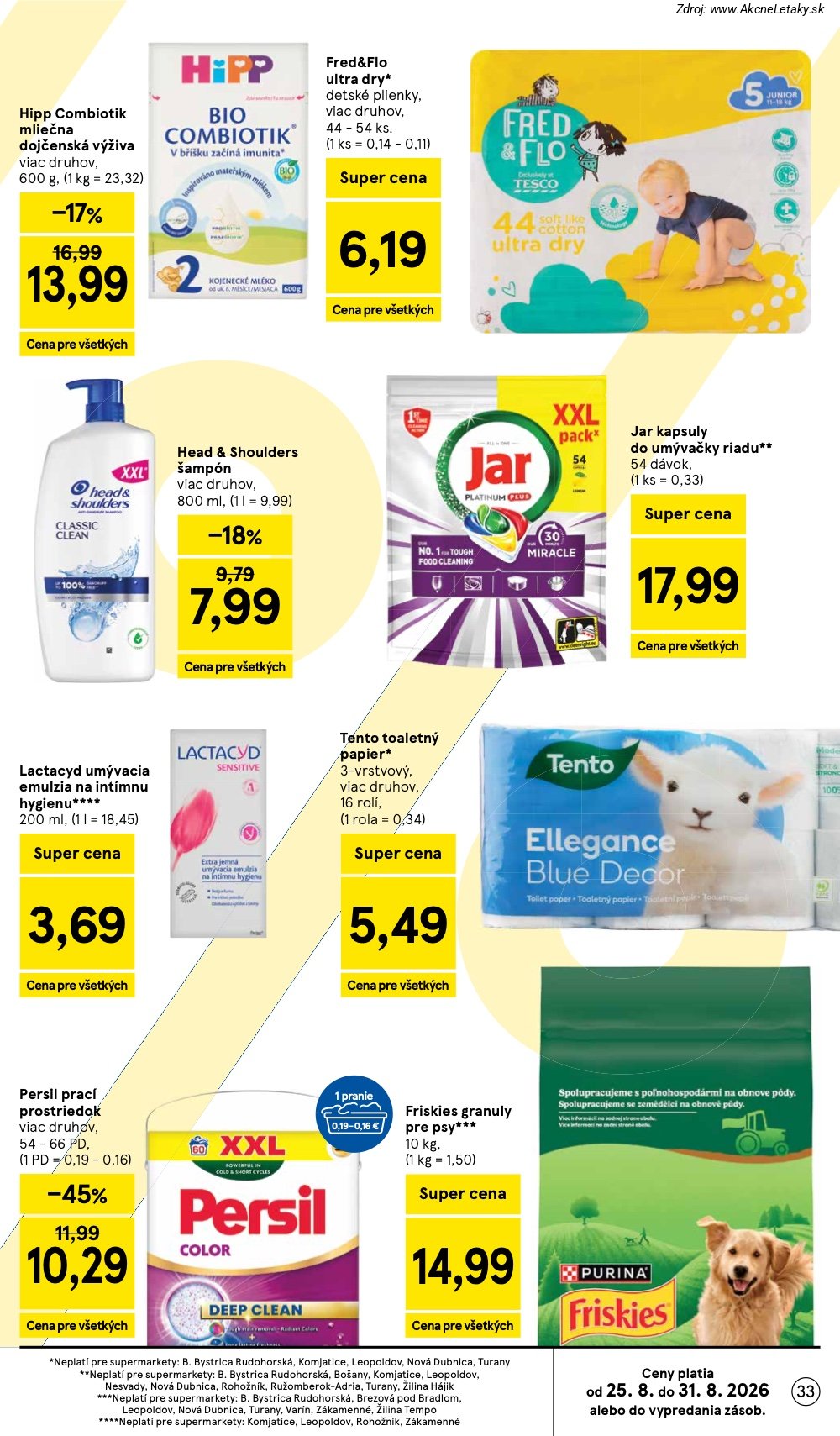 Leták Tesco (26. 8. - 1. 9. 2026) - strana 33 z 38