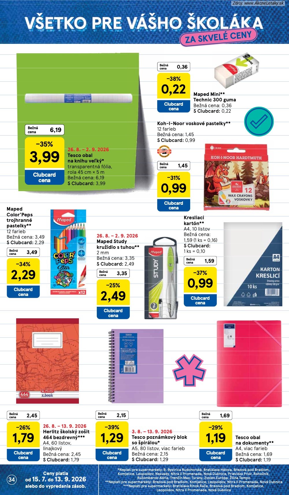 Leták Tesco (26. 8. - 1. 9. 2026) - strana 34 z 38