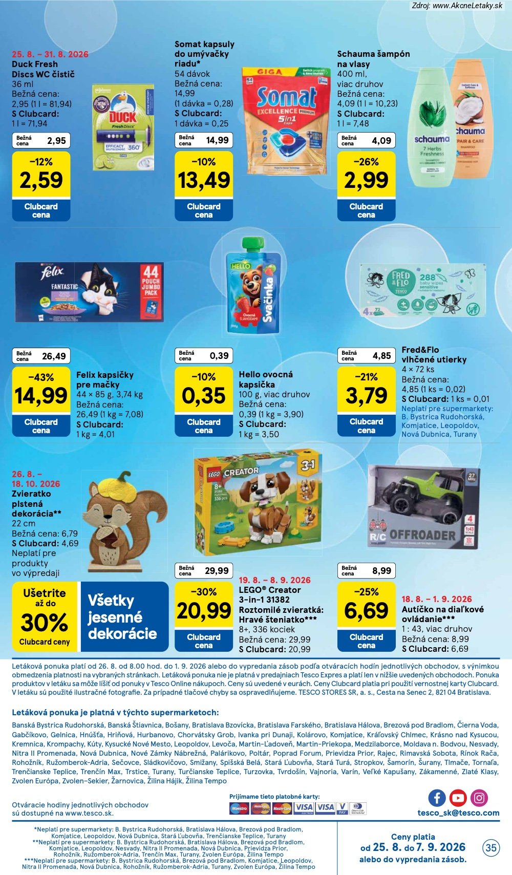 Leták Tesco (26. 8. - 1. 9. 2026) - strana 35 z 38