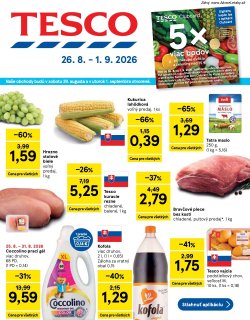 Leták Tesco 26. 8. - 1. 9. 2026 Veľké hypermarkety a obchodné domy