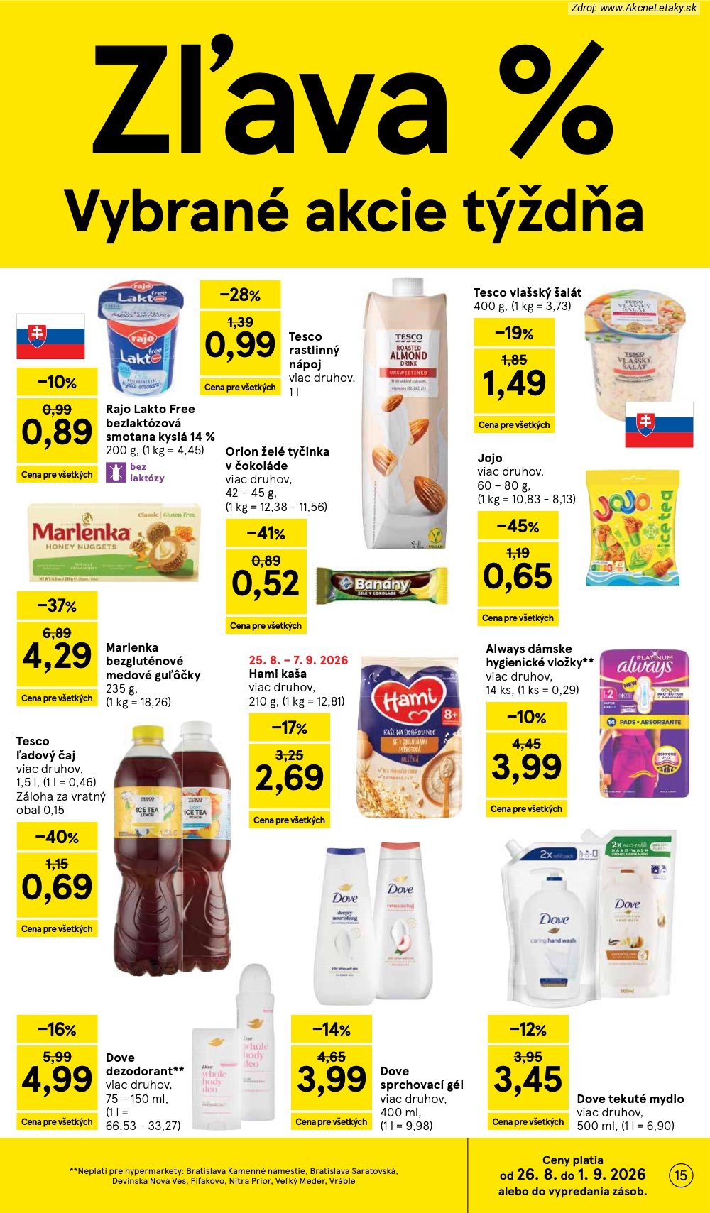 Leták Tesco (26. 8. - 1. 9. 2026) - strana 15 z 58
