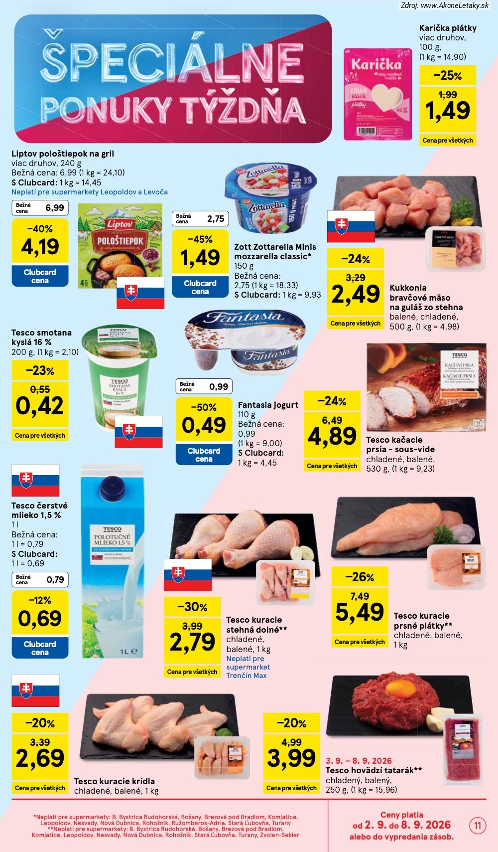 Leták Tesco (2. 9. - 8. 9. 2026) - strana 11 z 29