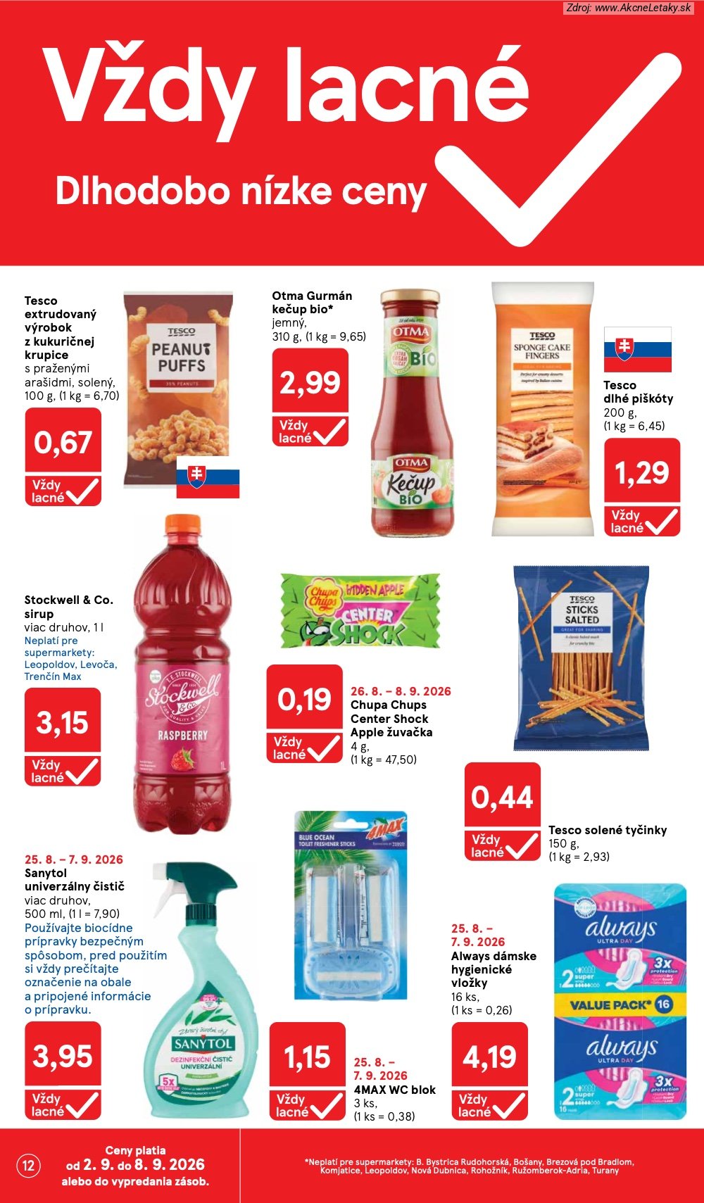 Leták Tesco (2. 9. - 8. 9. 2026) - strana 12 z 29