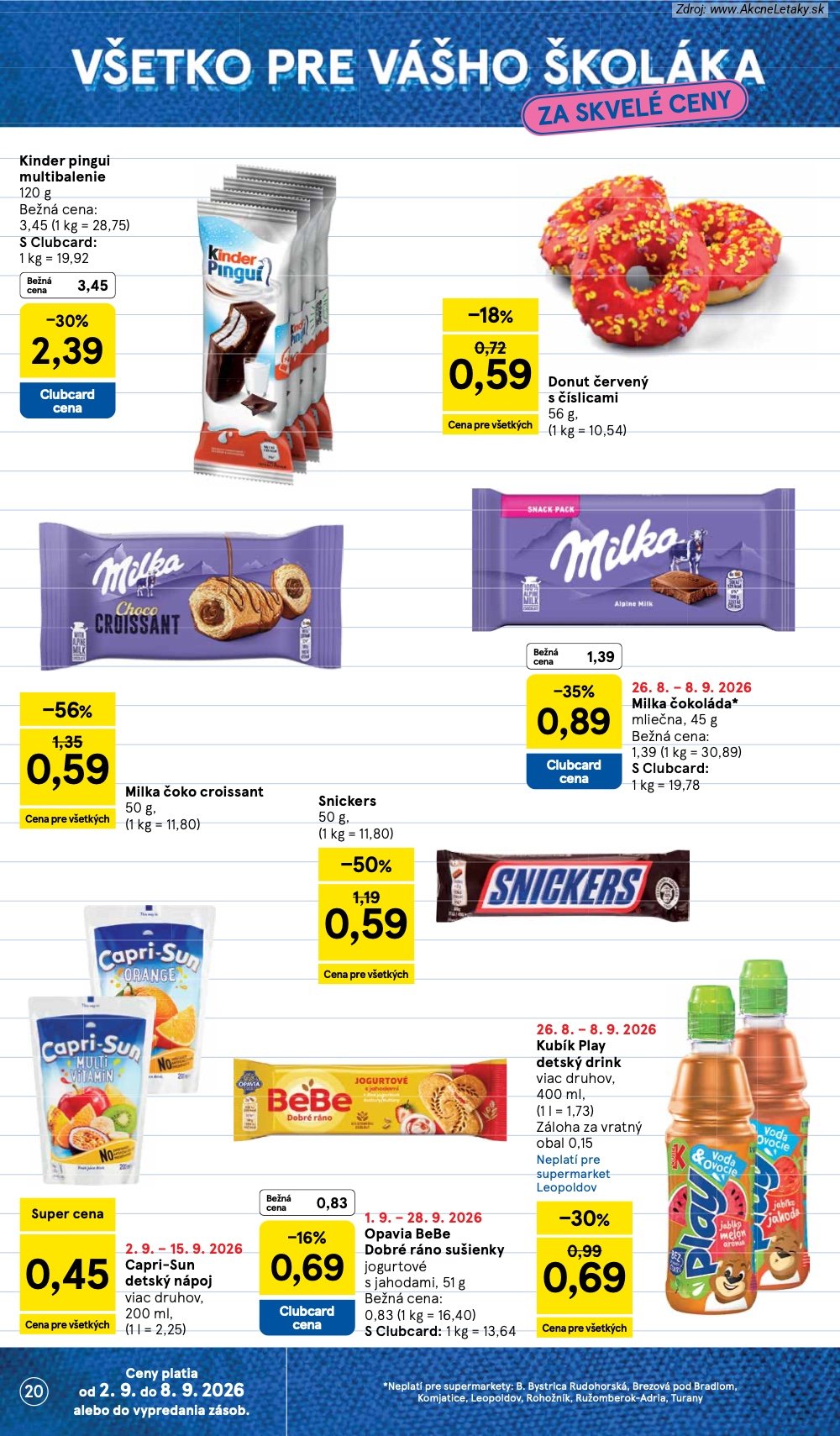 Leták Tesco (2. 9. - 8. 9. 2026) - strana 20 z 29