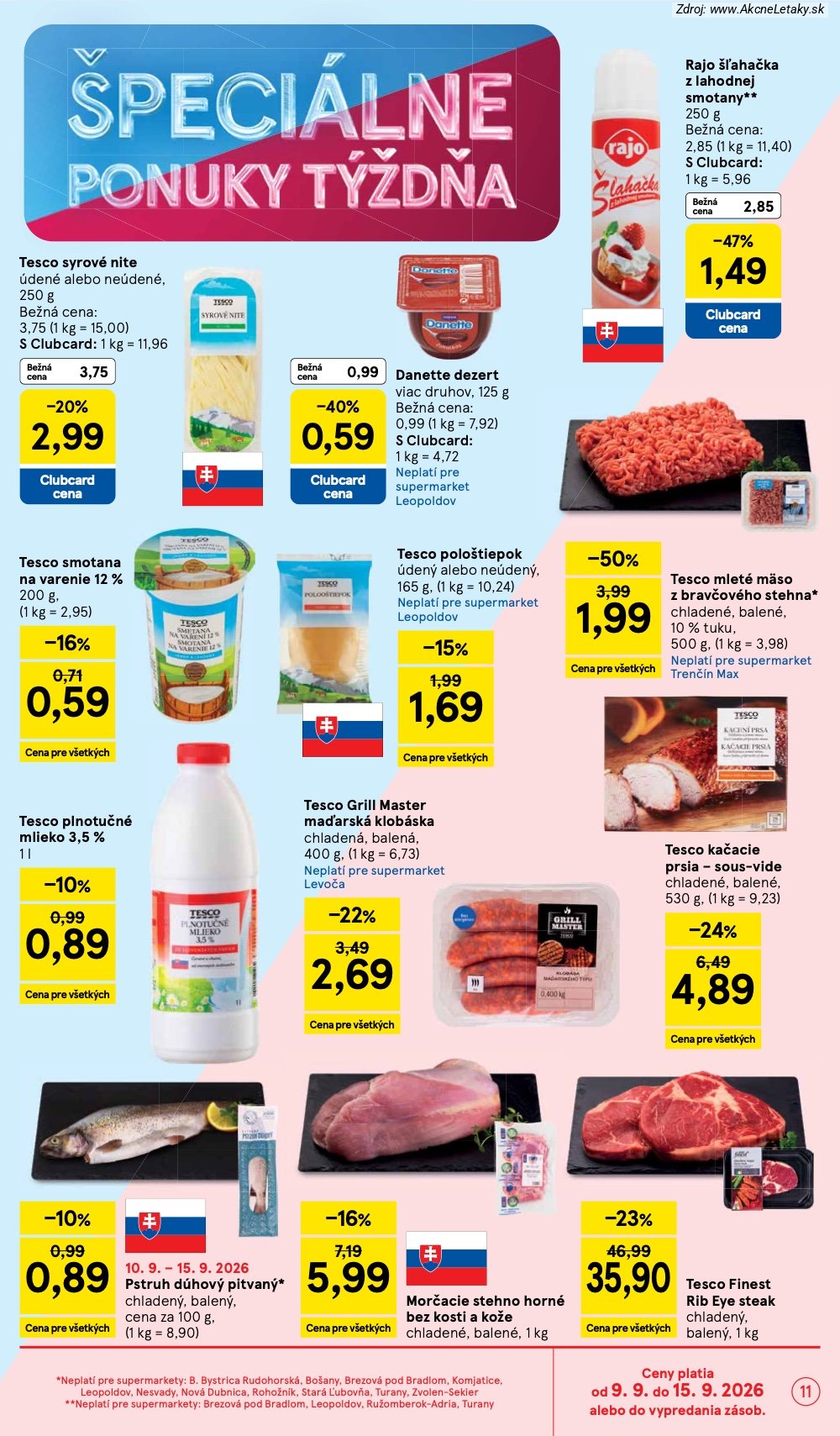 Leták Tesco (9. 9. - 15. 9. 2026) - strana 11 z 26