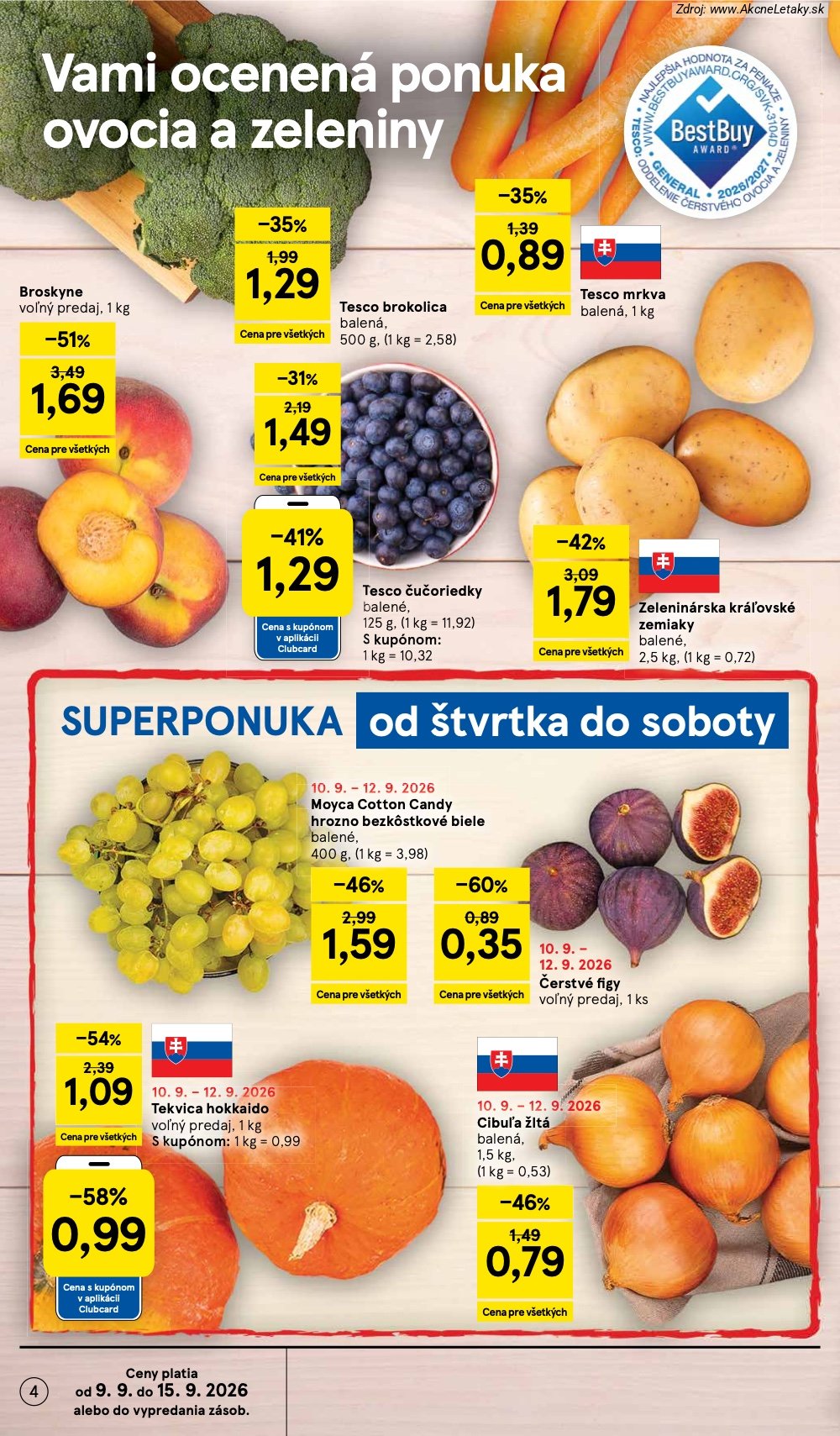 Leták Tesco (9. 9. - 15. 9. 2026) - strana 4 z 26