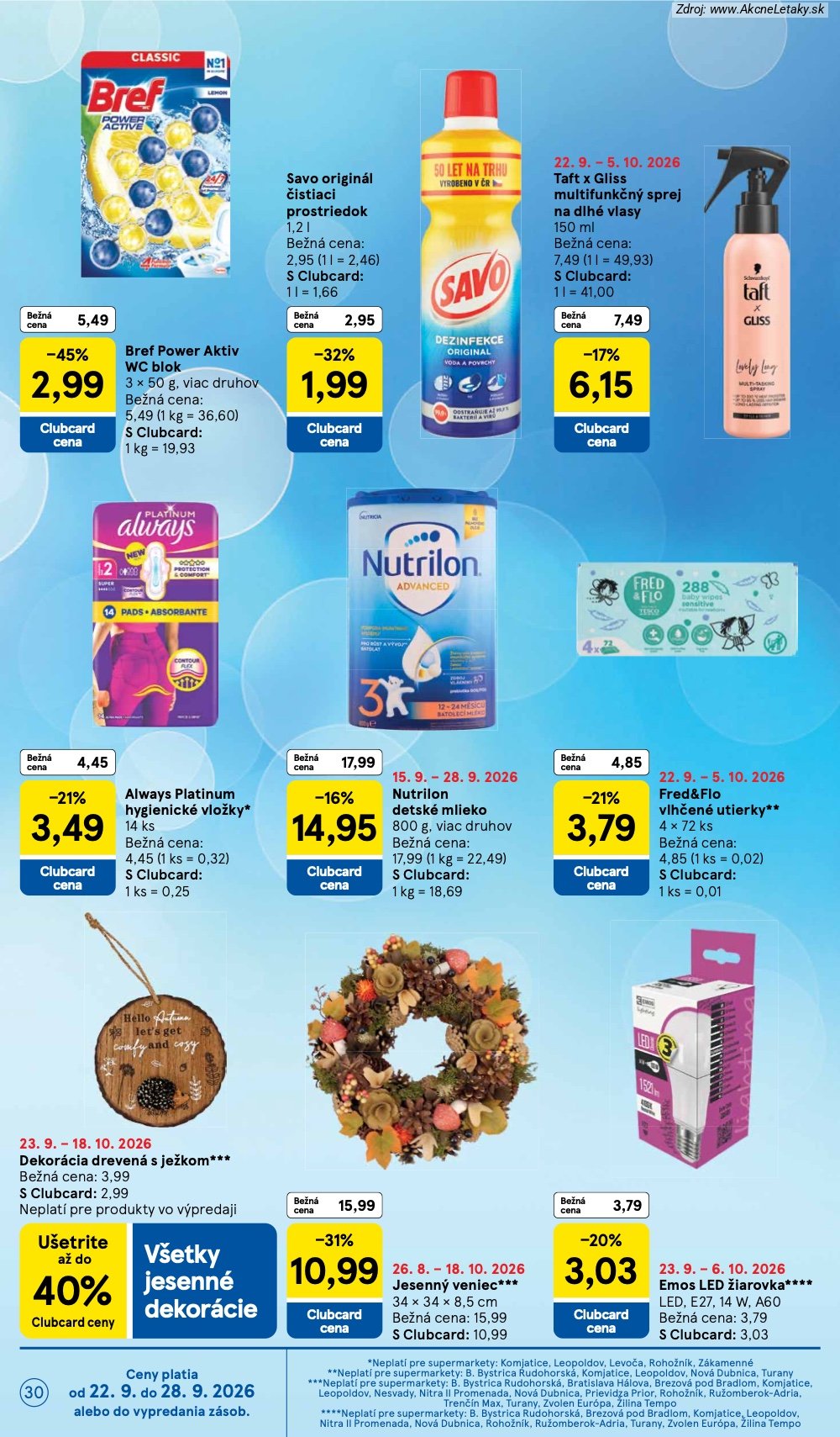 Leták Tesco (23. 9. - 29. 9. 2026) - strana 30 z 32