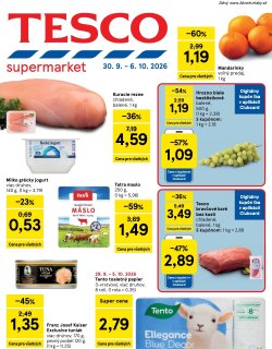 Leták Tesco 30. 9. - 6. 10. 2026 Supermarkety