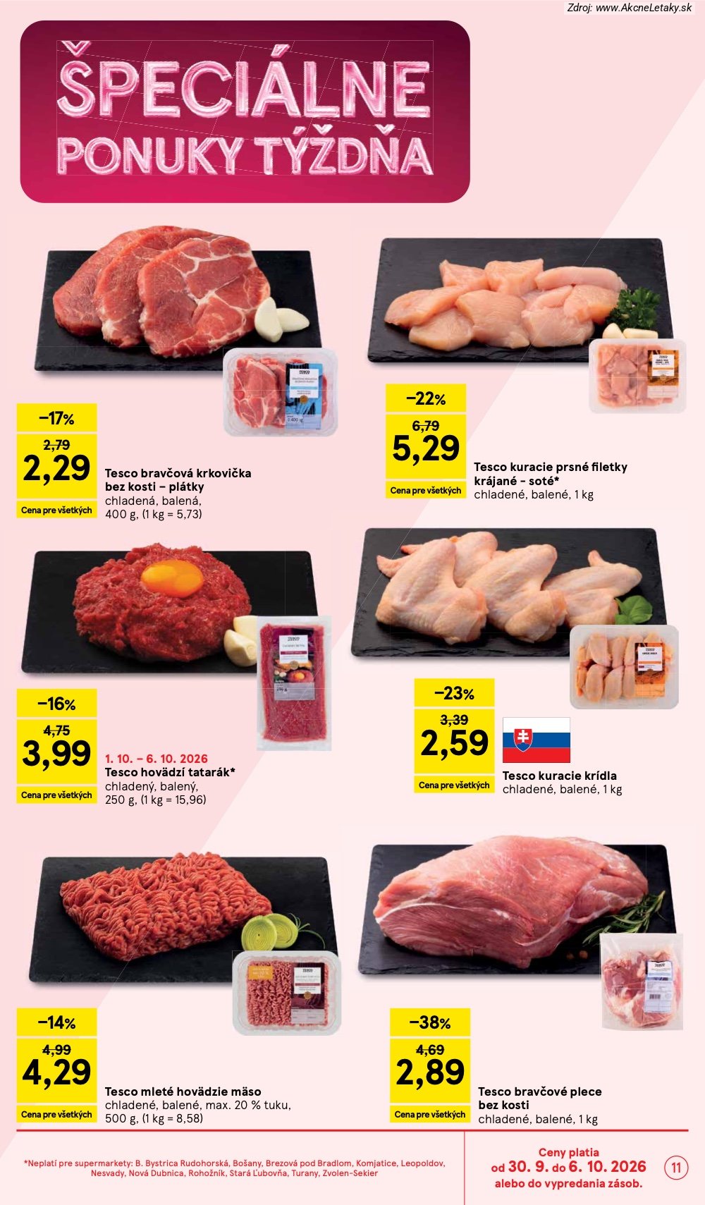 Leták Tesco (30. 9. - 6. 10. 2026) - strana 11 z 30