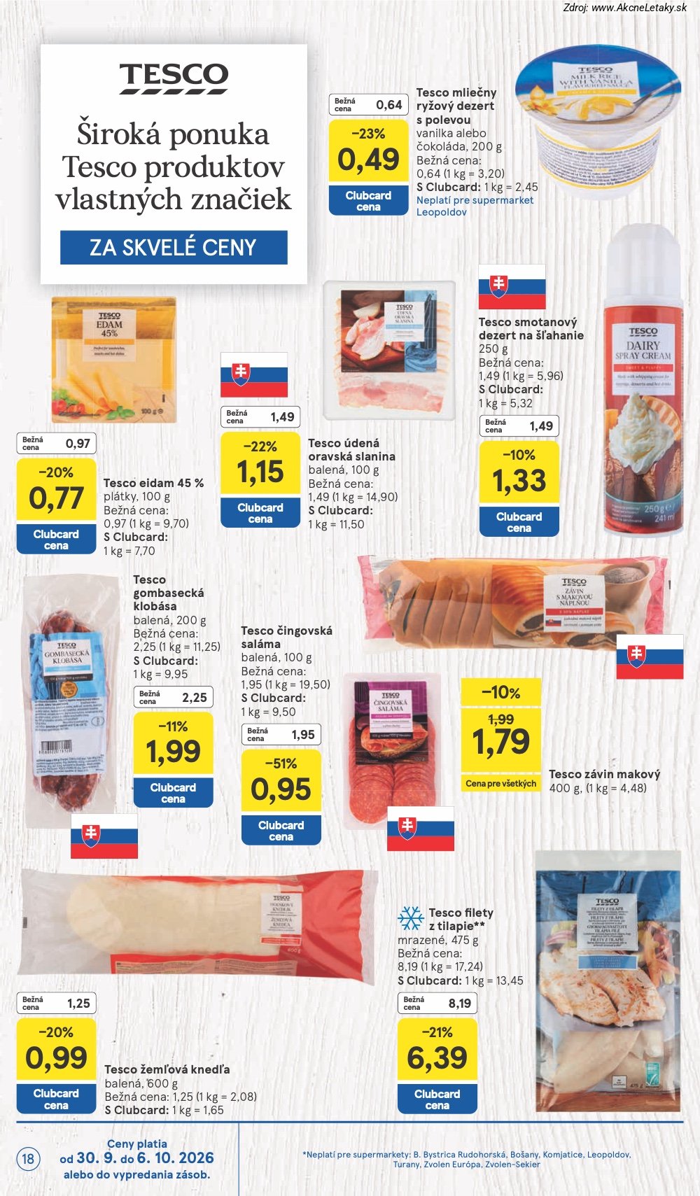 Leták Tesco (30. 9. - 6. 10. 2026) - strana 18 z 30