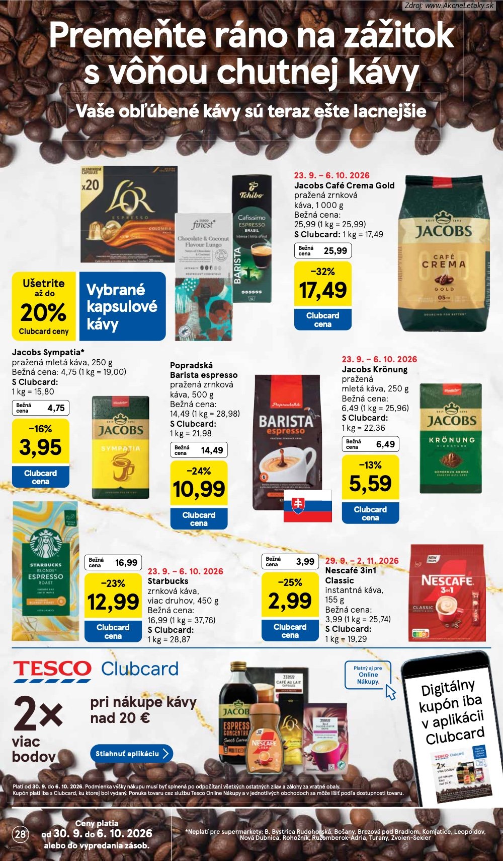 Leták Tesco (30. 9. - 6. 10. 2026) - strana 28 z 30