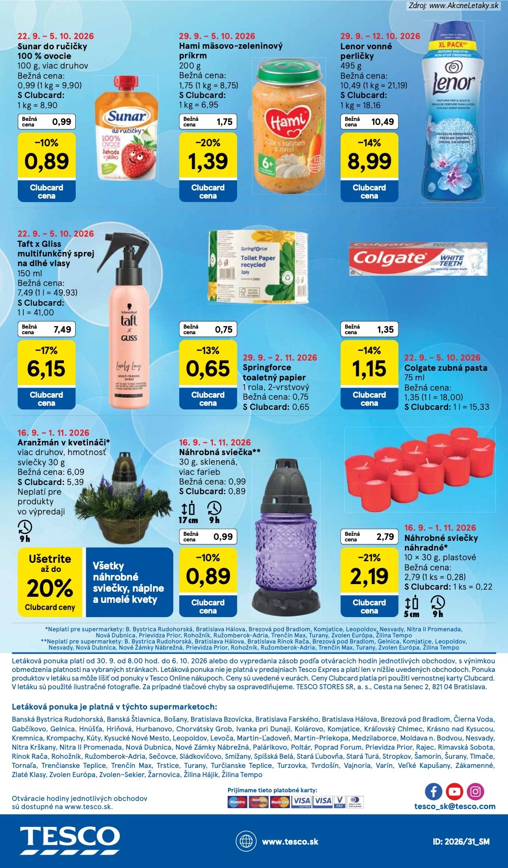 Leták Tesco (30. 9. - 6. 10. 2026) - strana 30 z 30