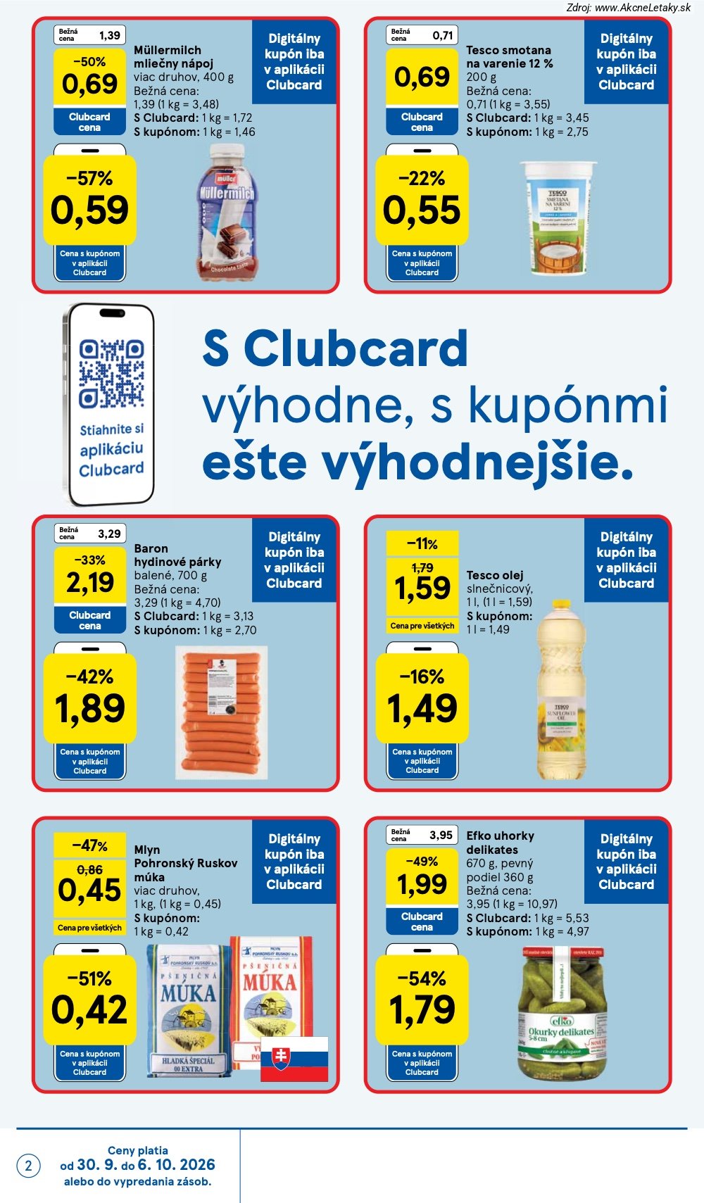 Strana 1 - leták Tesco (30. 9. - 6. 10. 2026)