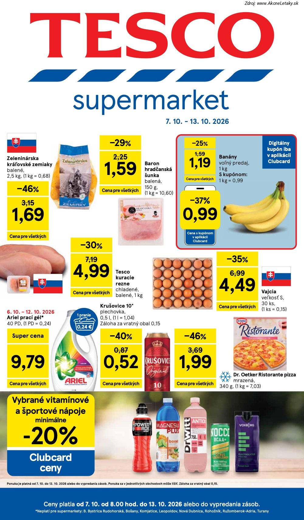 Leták Tesco (7. 10. - 13. 10. 2026) - strana 1 z 30