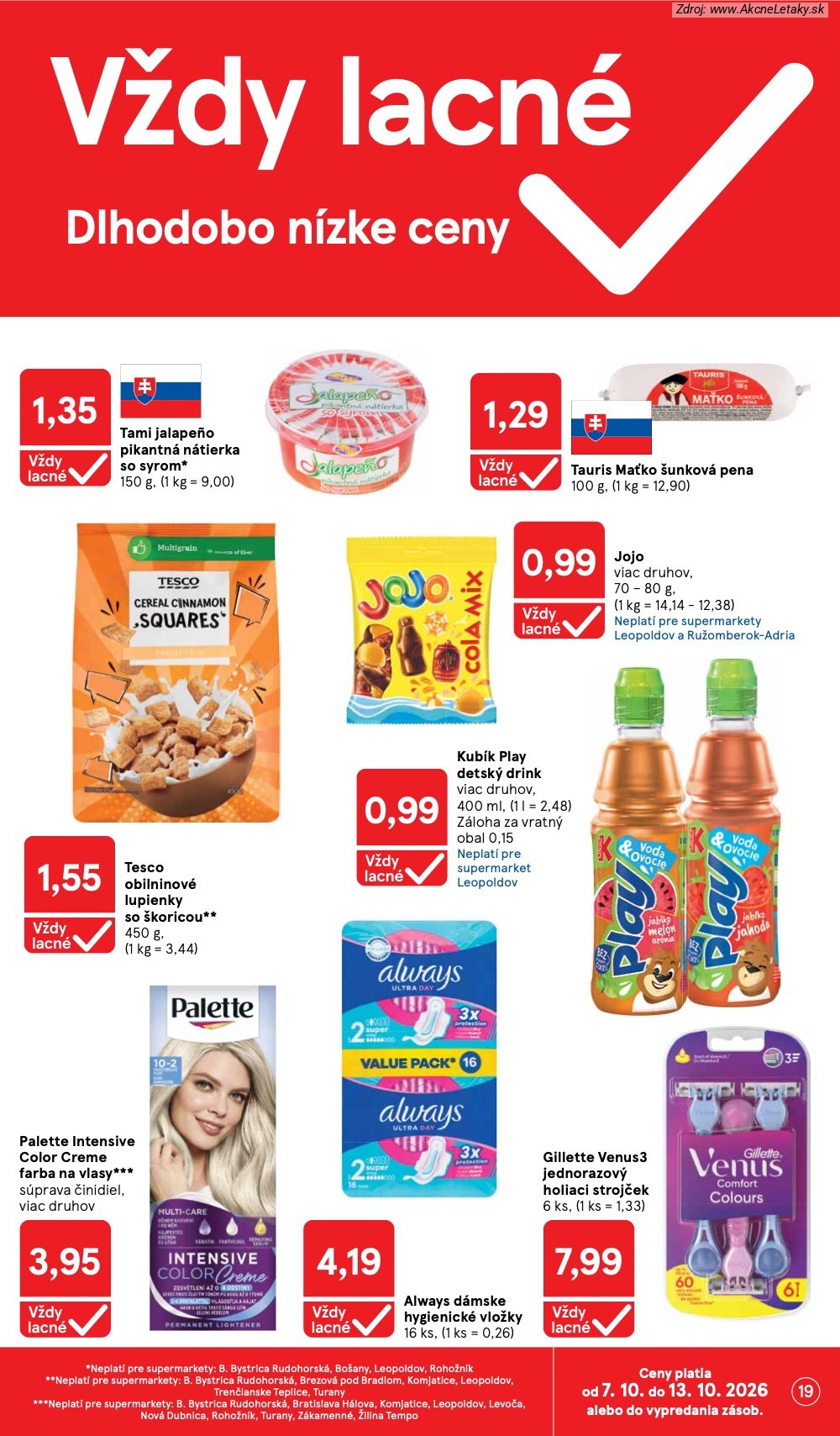 Leták Tesco (7. 10. - 13. 10. 2026) - strana 19 z 30