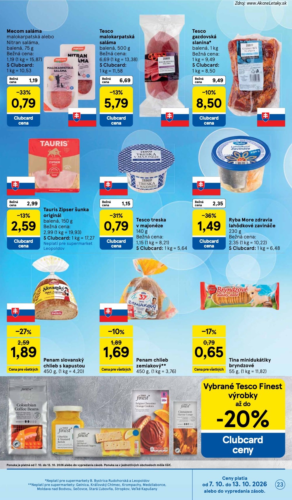 Leták Tesco (7. 10. - 13. 10. 2026) - strana 23 z 30