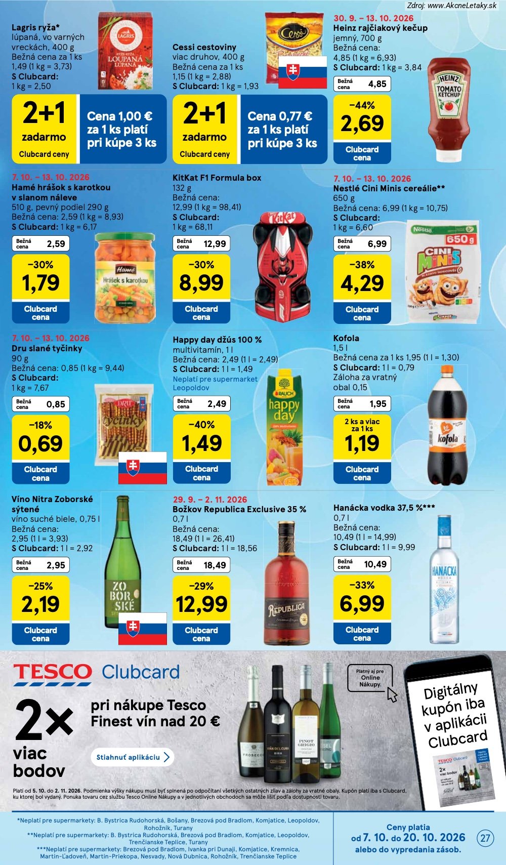 Leták Tesco (7. 10. - 13. 10. 2026) - strana 27 z 30