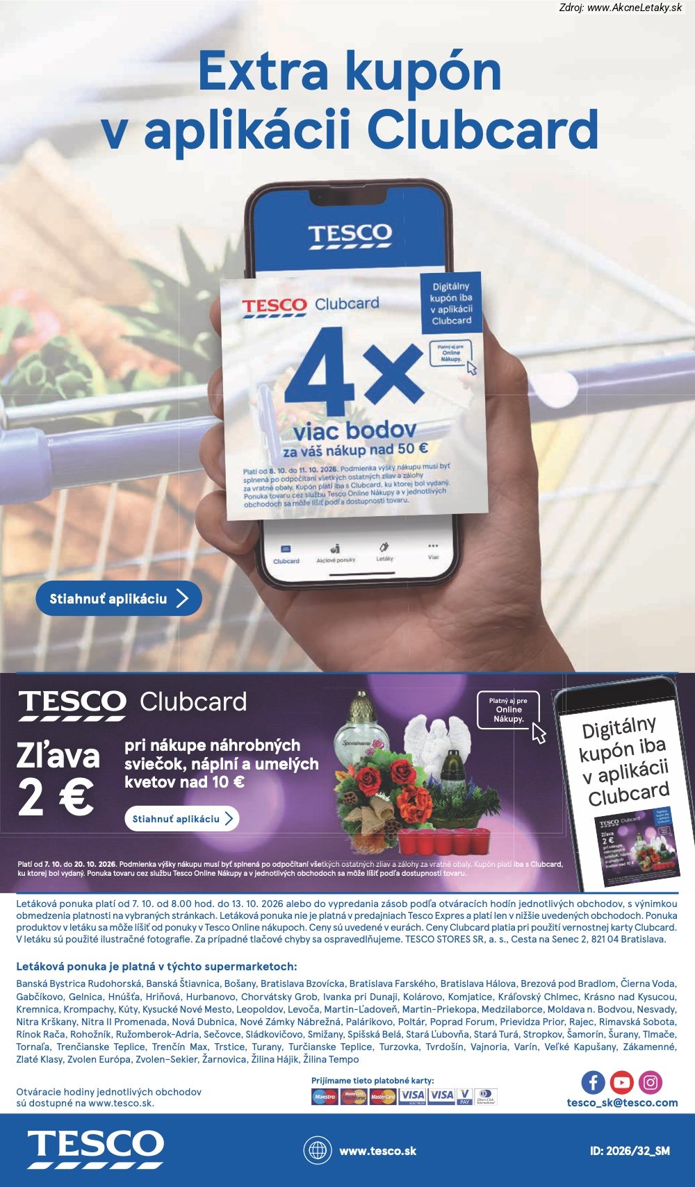 Leták Tesco (7. 10. - 13. 10. 2026) - strana 30 z 30