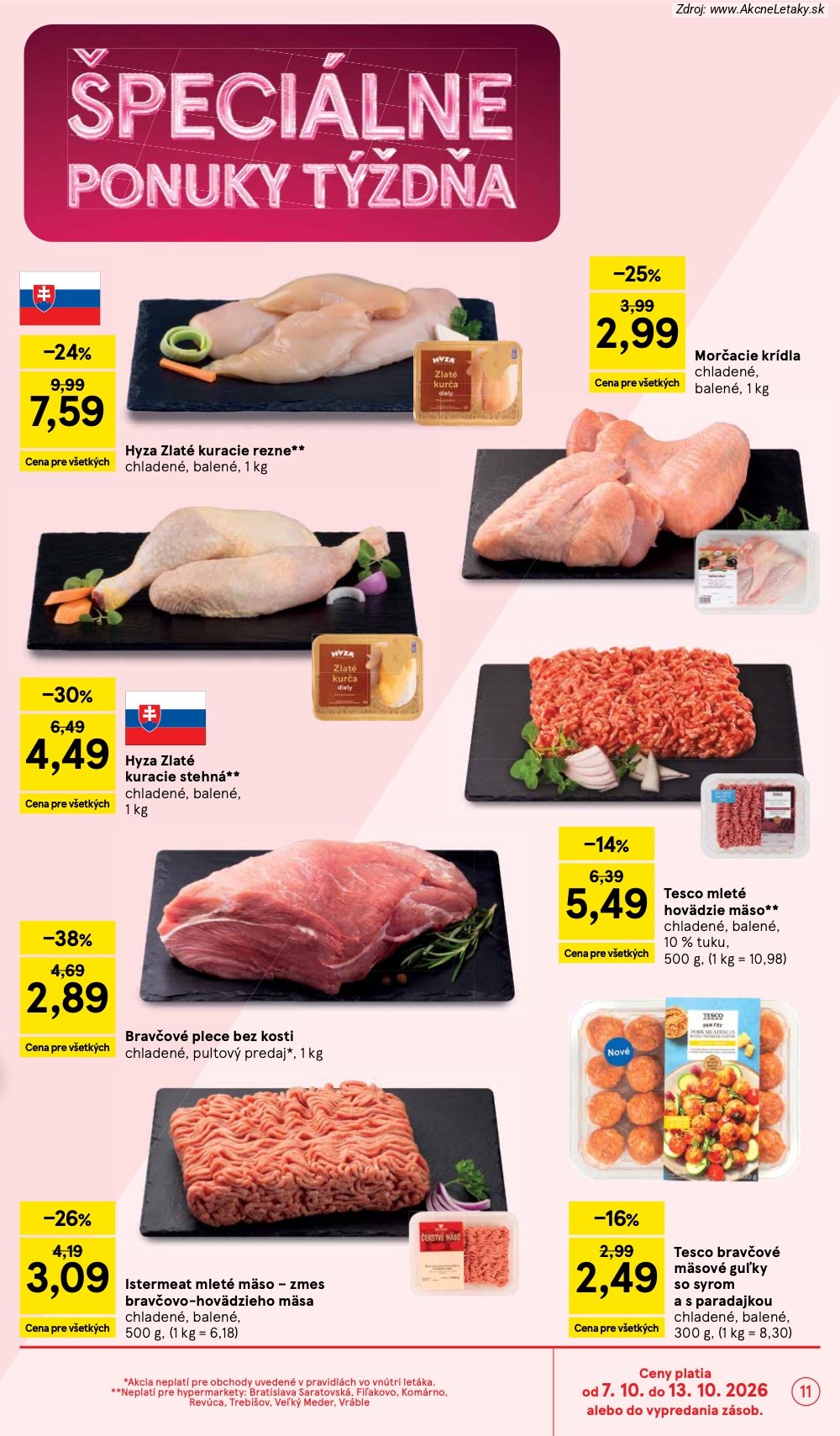 Leták Tesco (7. 10. - 13. 10. 2026) - strana 11 z 51