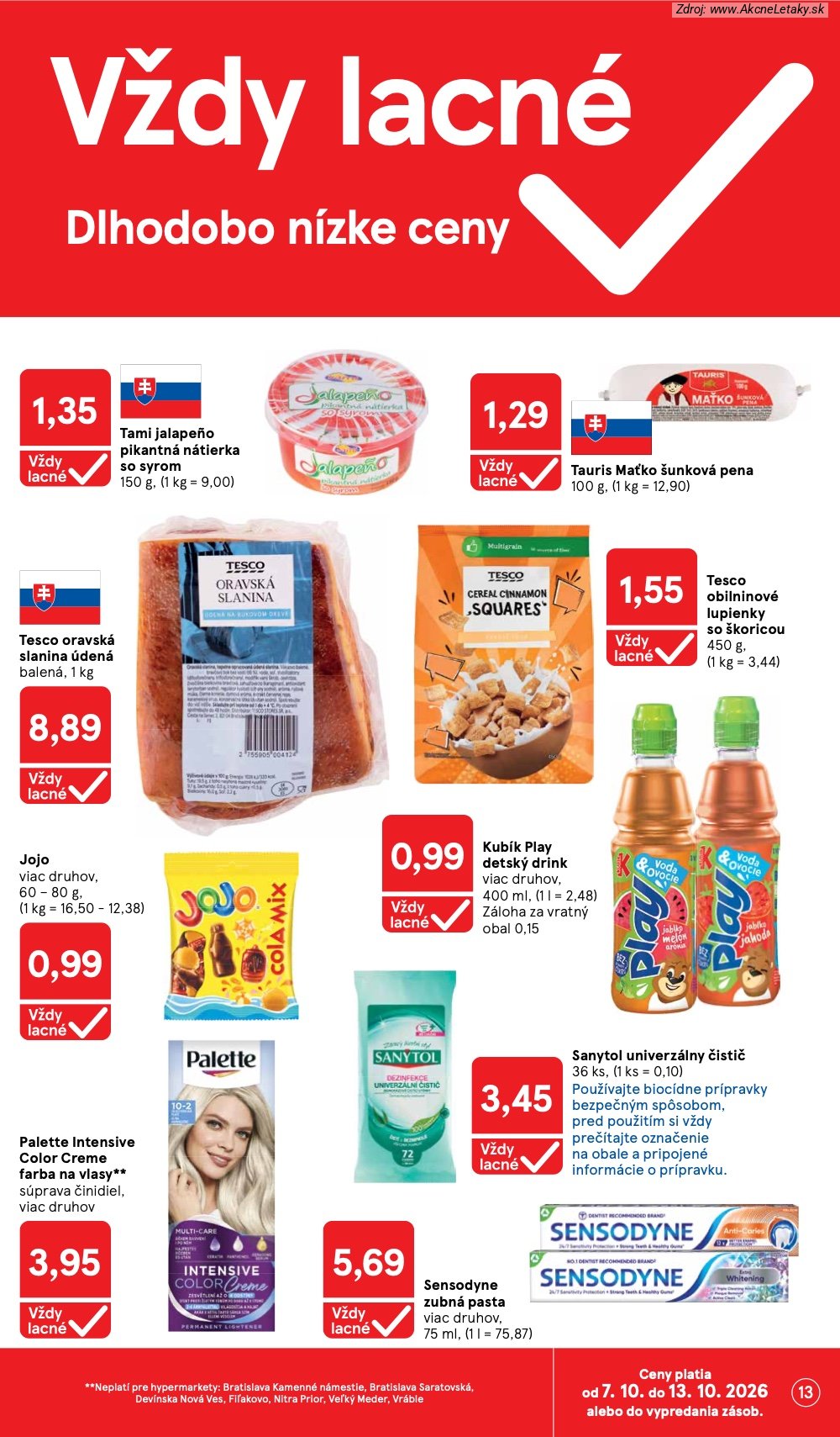 Leták Tesco (7. 10. - 13. 10. 2026) - strana 13 z 51
