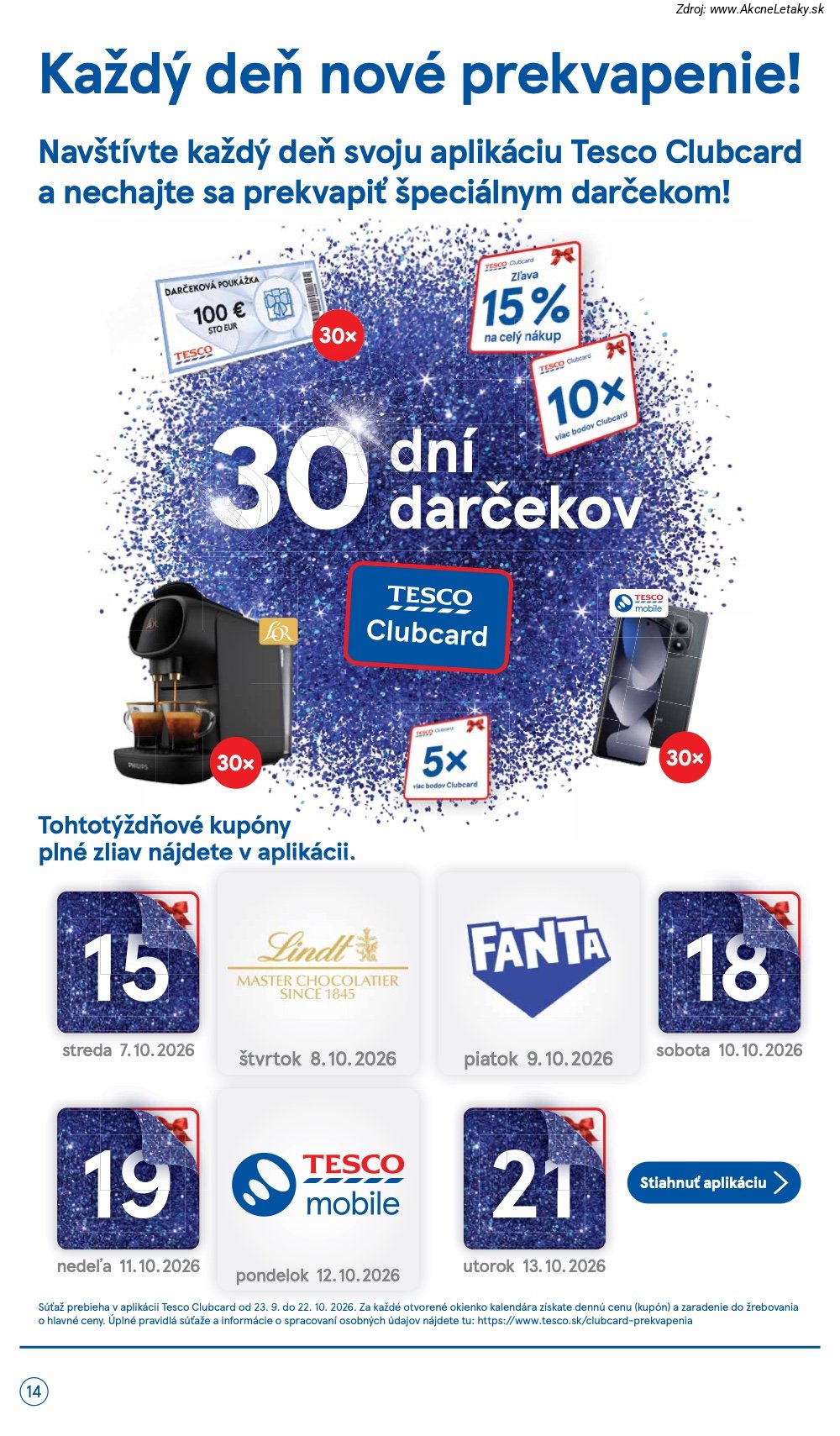 Leták Tesco (7. 10. - 13. 10. 2026) - strana 14 z 51